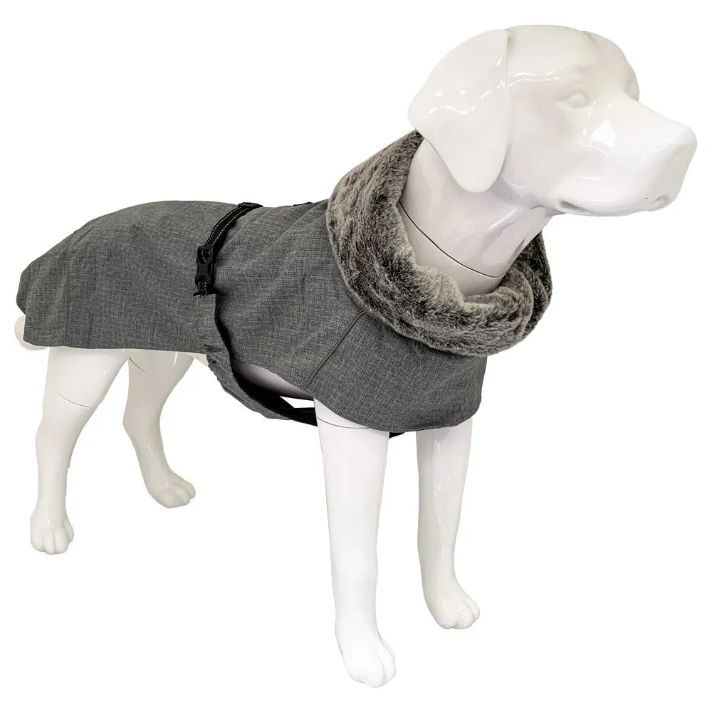 Croci Hiking Everest - Giacca impermeabile antivento invernale per cani con fodera ThermoPile, adatto fino a 0 C°, regolabile e ultraleggero, collo antipioggia, Grigio, taglia 65 cm - immagine 2