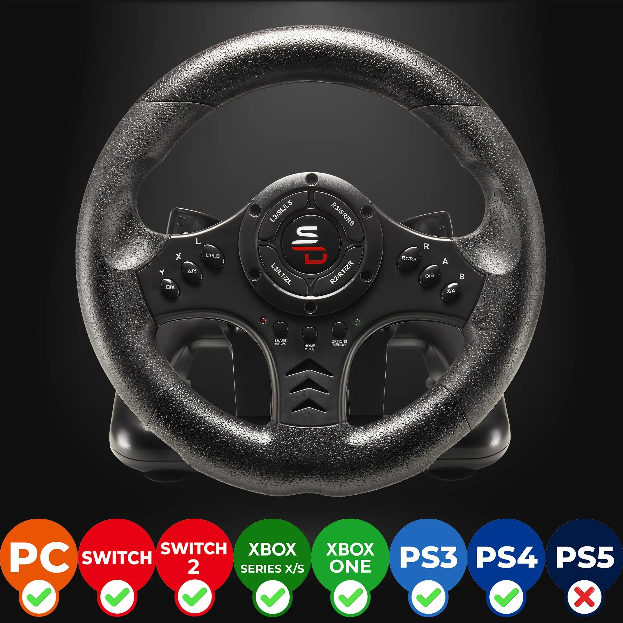 SUBSONIC Superdrive SV450 - Volante con Pedali 270° PS4, Switch 2, Xbox, PC - immagine 3