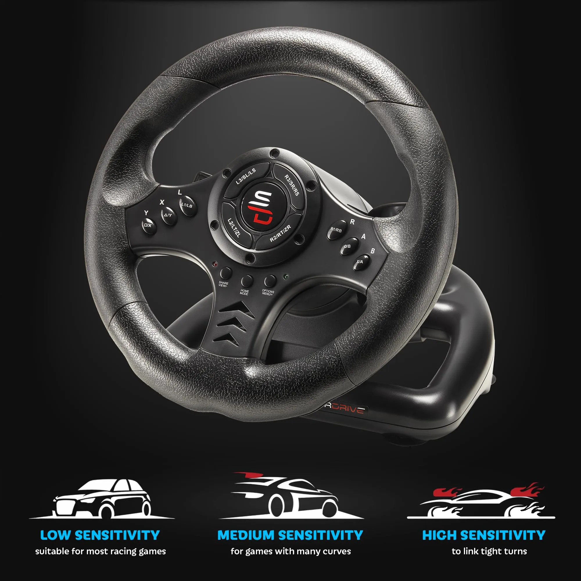 SUBSONIC Superdrive SV450 - Volante con Pedali 270° PS4, Switch 2, Xbox, PC - immagine 5
