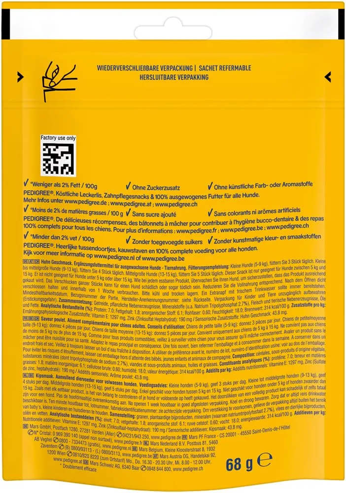 Pedigree Snack Cane, Cane Piccolo, 68 g, Confezione da 5 - immagine 4