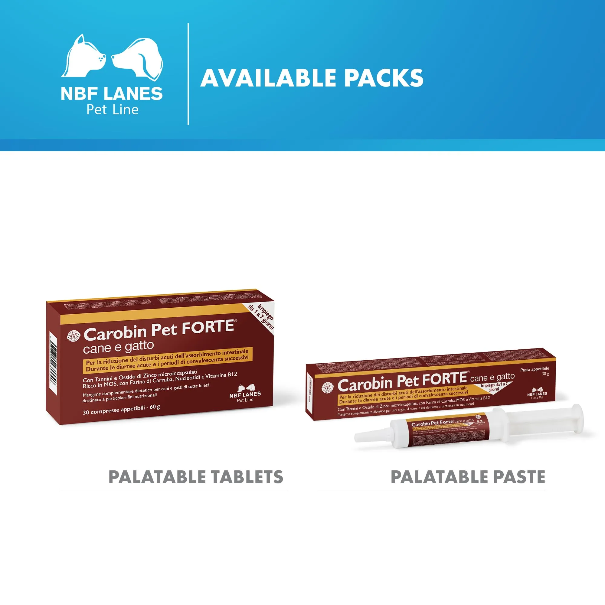 NBF Lanes | Carobin Pet Forte Cane Gatto, Pasta Appetibile 30 g, Riduzione Disturbi Acuti dell’Assorbimento Intestinale, Diarree Acute, Convalescenza - immagine 6