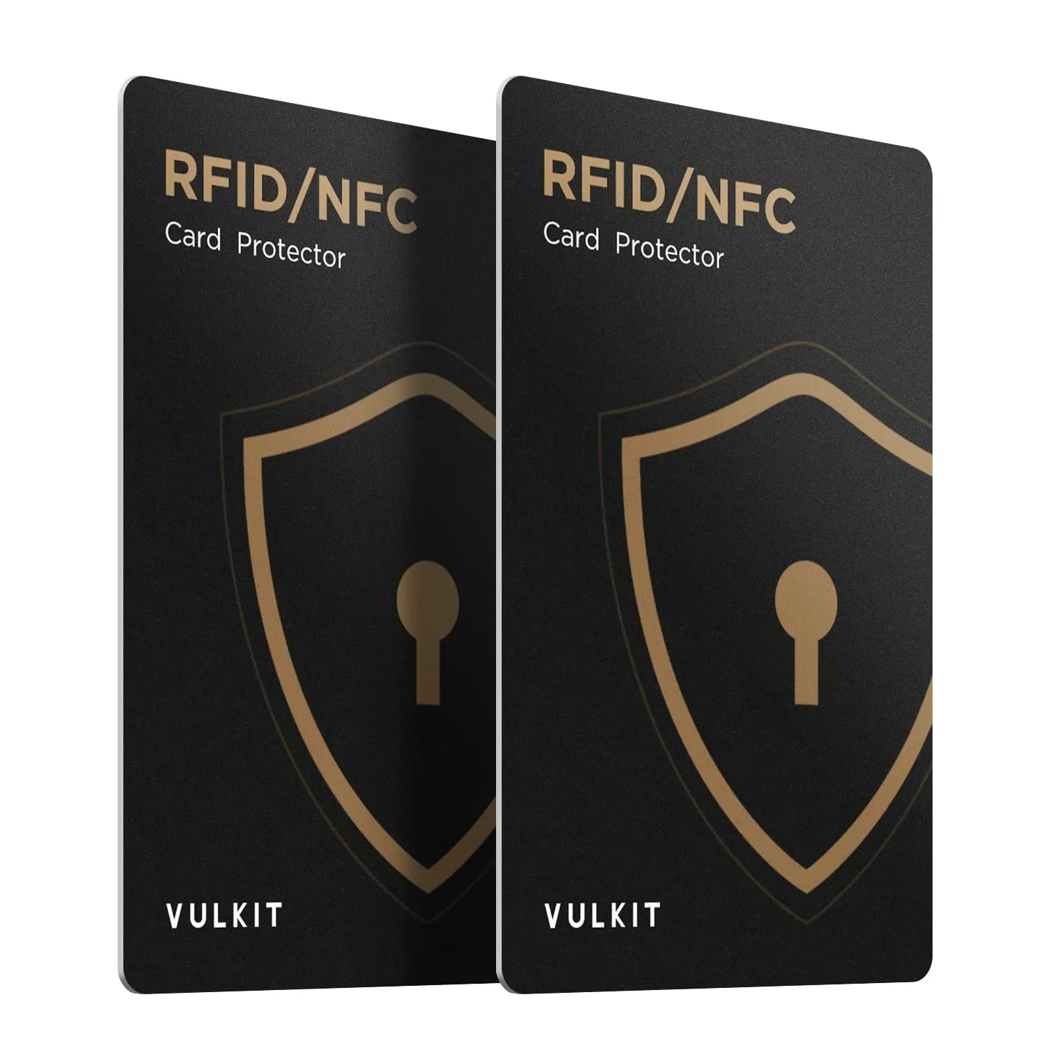 VULKIT Schede di Blocco RFID/NFC - Confezione da 2, protezione per carte di credito ultra sottile, protezione per carte contactless, blocco NFC premium, per carte di credito, passaporti, portafoglio - immagine 1