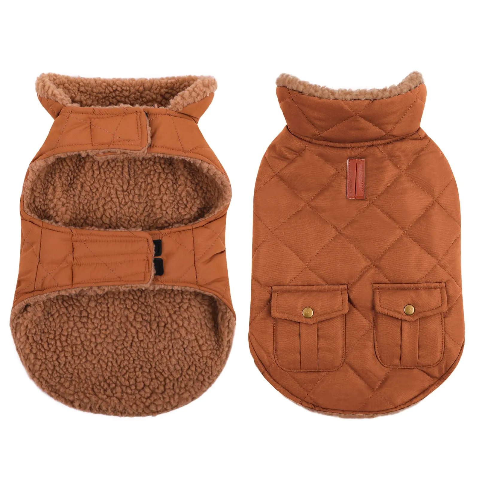 CITÉTOILE Gilet Termico Invernale per Cani in Lana Spessa Marrone XS - immagine 1