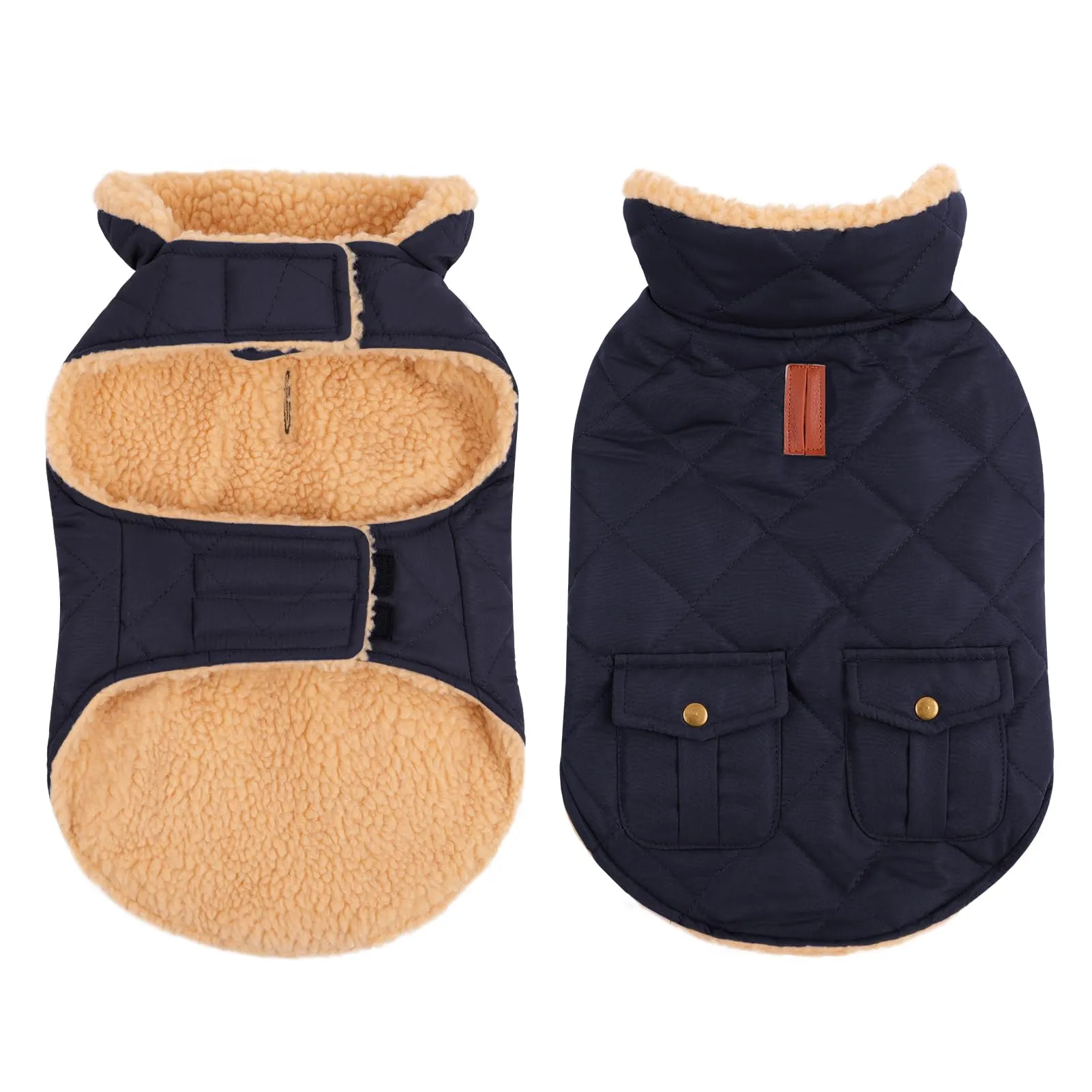 CITÉTOILE Gilet Termico Invernale per Cani in Lana Spessa Blu XS - immagine 1