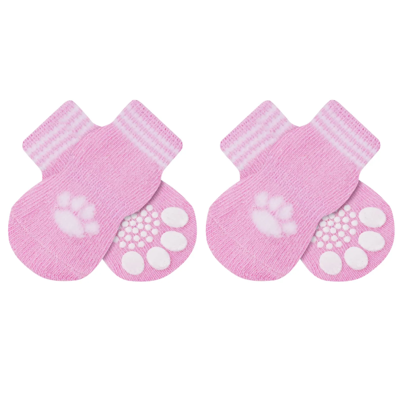 AUAUY Calzini per Cani Antiscivolo, Proteggi Zampe Calzini, Rosa, M - immagine 8