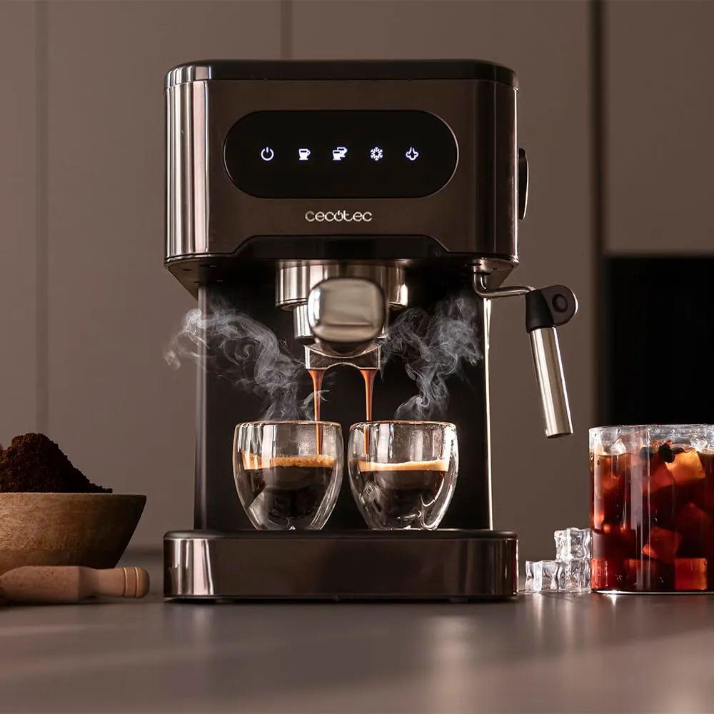 Cecotec Macchina da Caffè Espresso Power Espresso 20 Coldbrew. Caffè Espresso e Cappuccino, Caffè Freddo, 20 Bar di Pressione, Beccuccio Vapore Orientabile. Qualità Professionale A Casa. - immagine 9