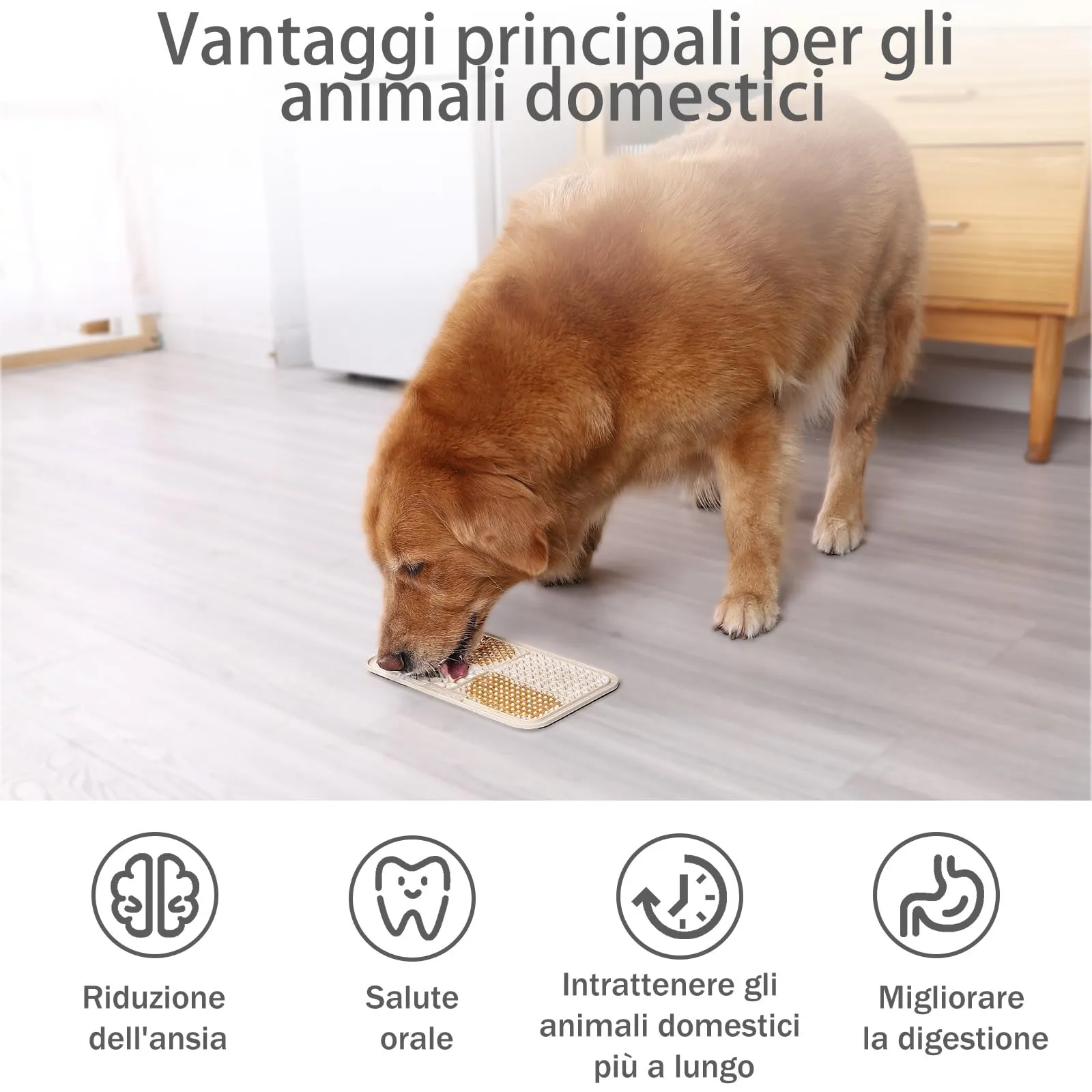 Mateeylife 2 PCS Grande Tappetino Ciotole Gatto Per Cani E Gatti Con Ventosa, Tappetino Ciotola Cane Per Alleviare L'Ansia, Lick Mat Per Cani Per La Noia, Burro Di Arachidi Per Gatti Cose Per Cani - immagine 6