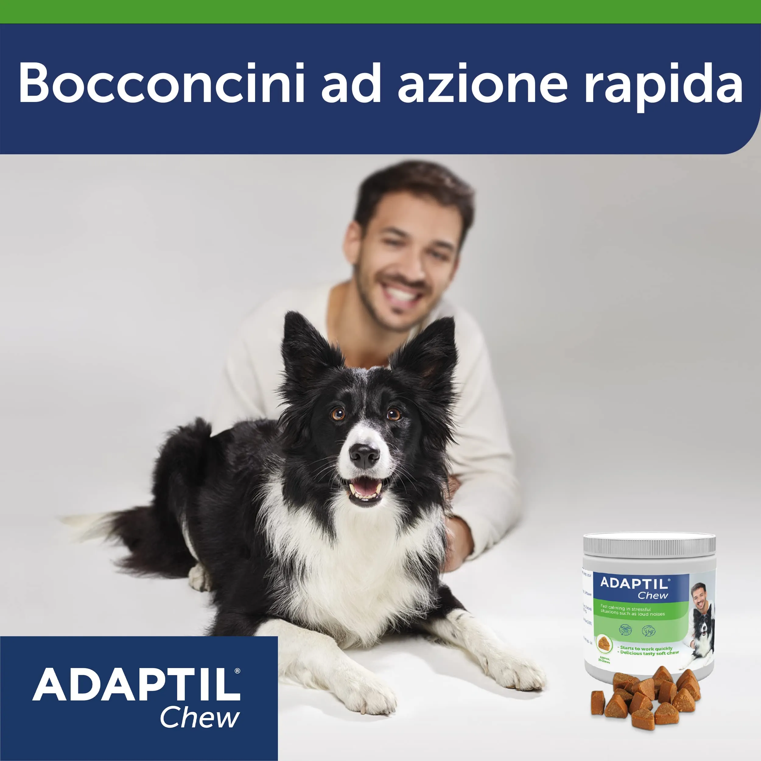 ADAPTILl® Chew - Snack Naturali Calmanti per Cani - 30 pezzi - Tranquillante e Antistress per Cani Agitati Iperattivi, Rilassamento per Viaggi e Momenti Stressanti - immagine 6