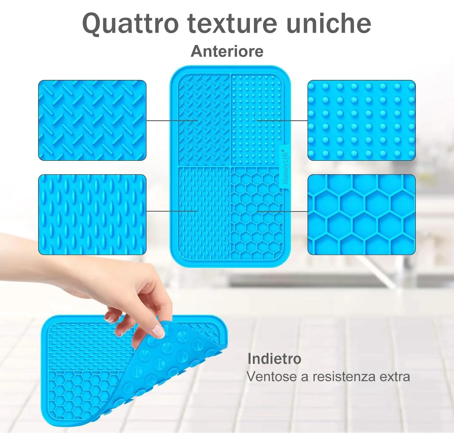 Mateeylife 2 PCS lick mat per cani con Ventosa,Grande Tappetino da leccare - immagine 2