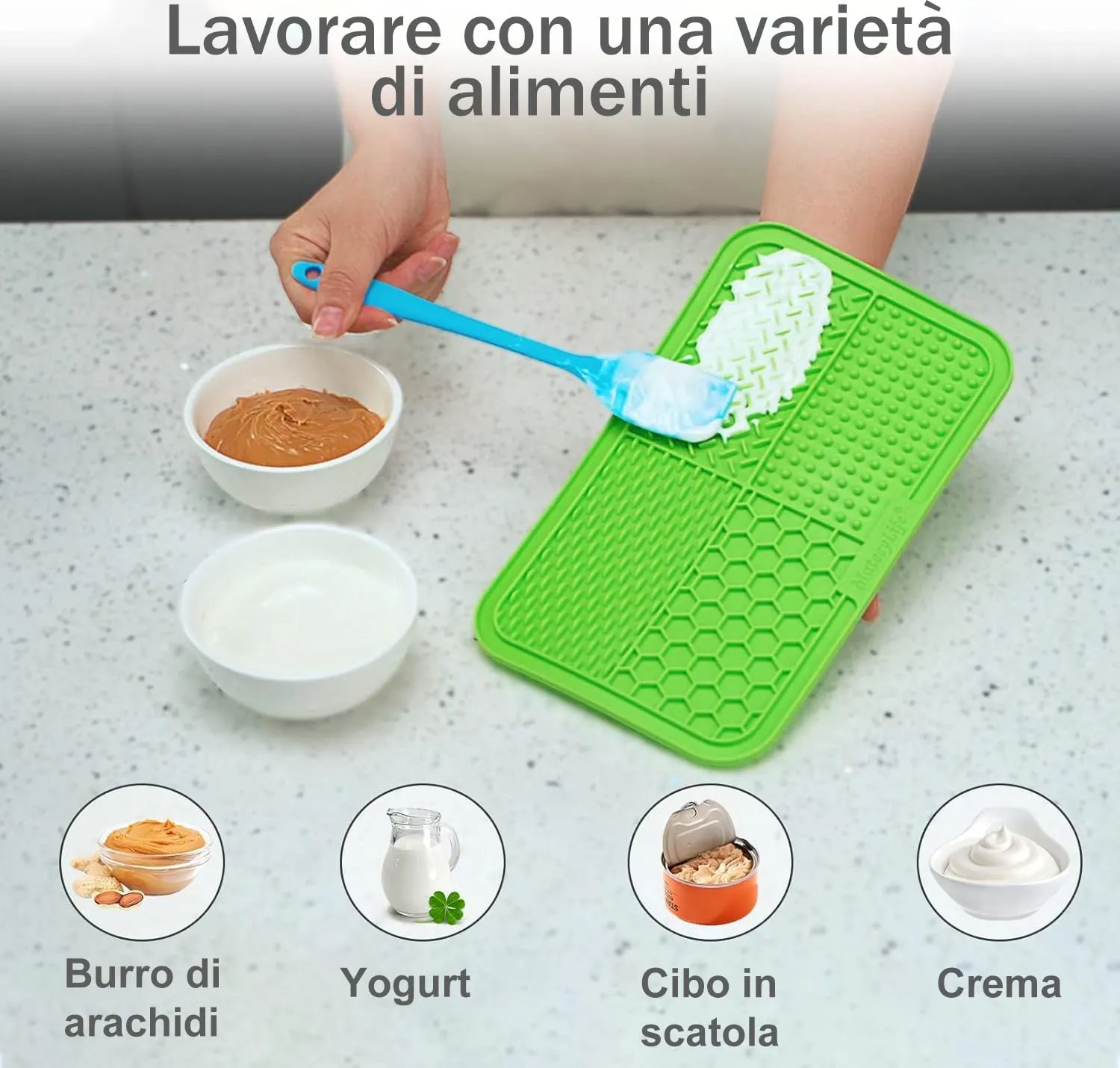 Mateeylife 2 PCS lick mat per cani con Ventosa,Grande Tappetino da leccare - immagine 3