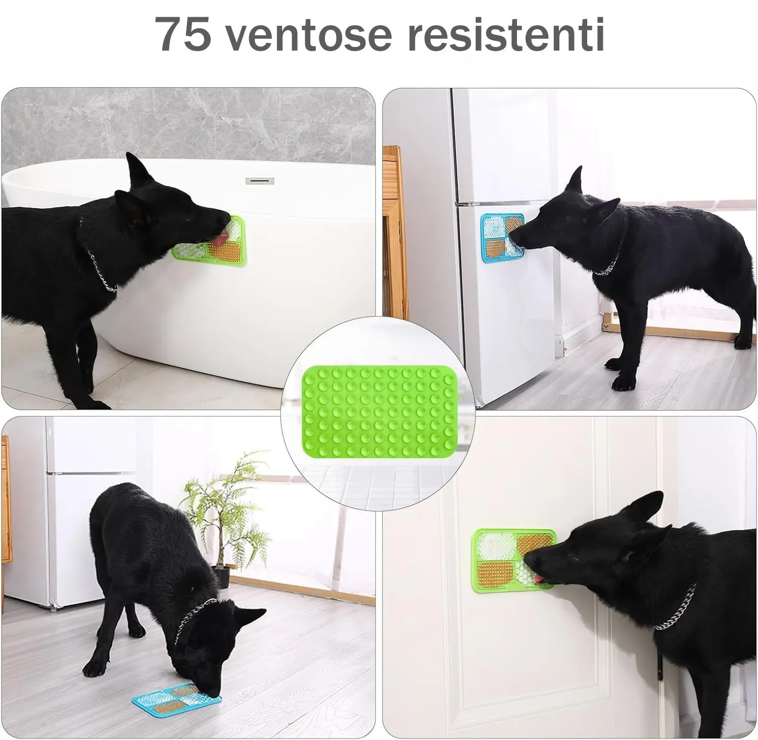 Mateeylife 2 PCS lick mat per cani con Ventosa,Grande Tappetino da leccare - immagine 5