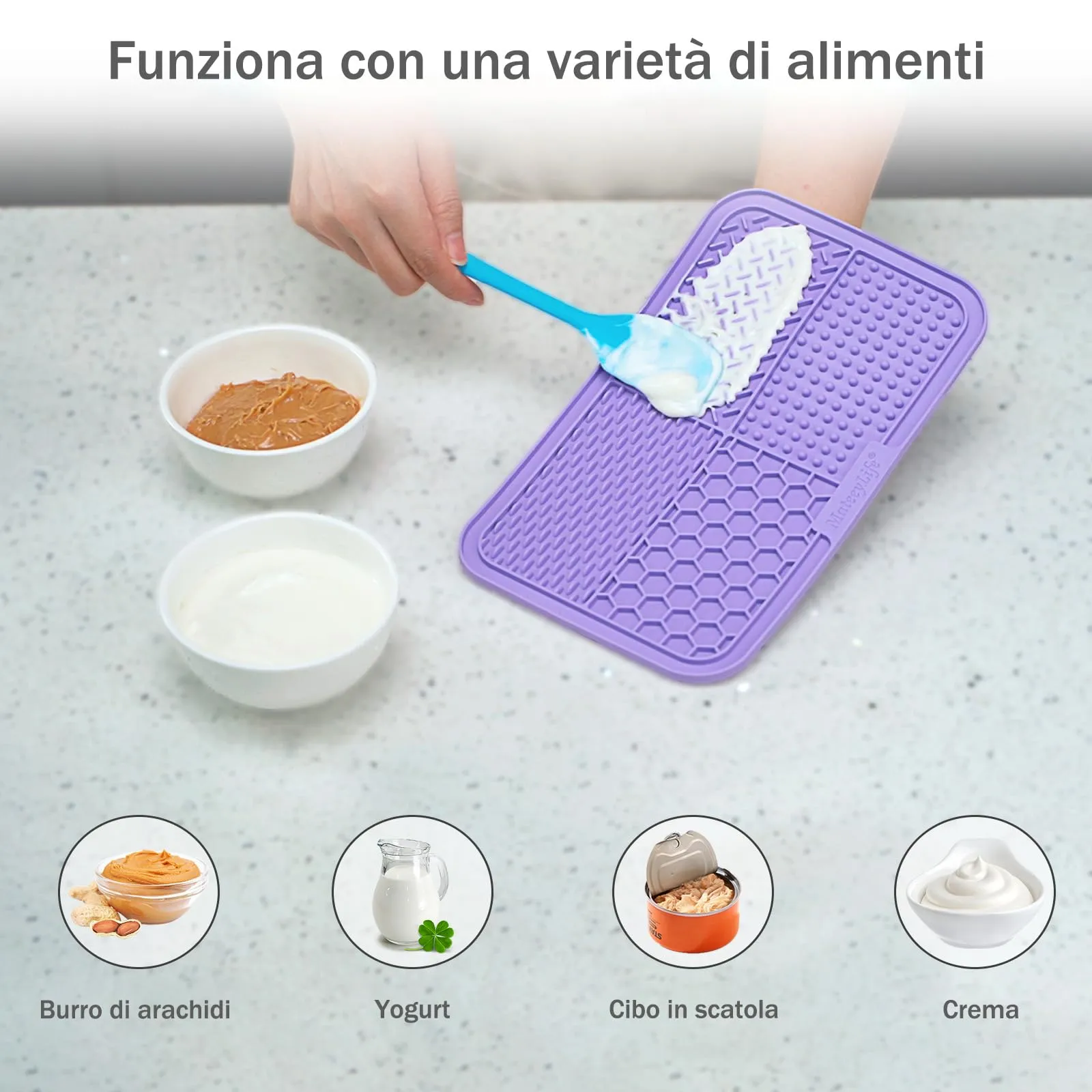 Mateeylife 2 PCS lick mat per cani con Ventosa,Grande Tappetino da leccare - immagine 3