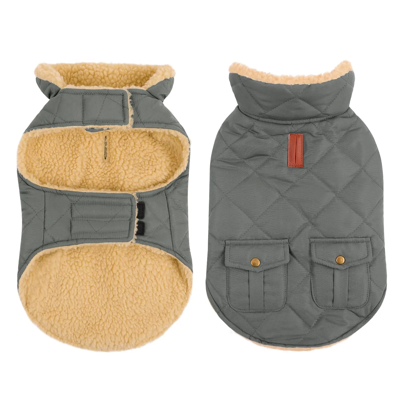 CITÉTOILE Gilet Termico Invernale per Cani in Lana Spessa Grigio XS - immagine 1