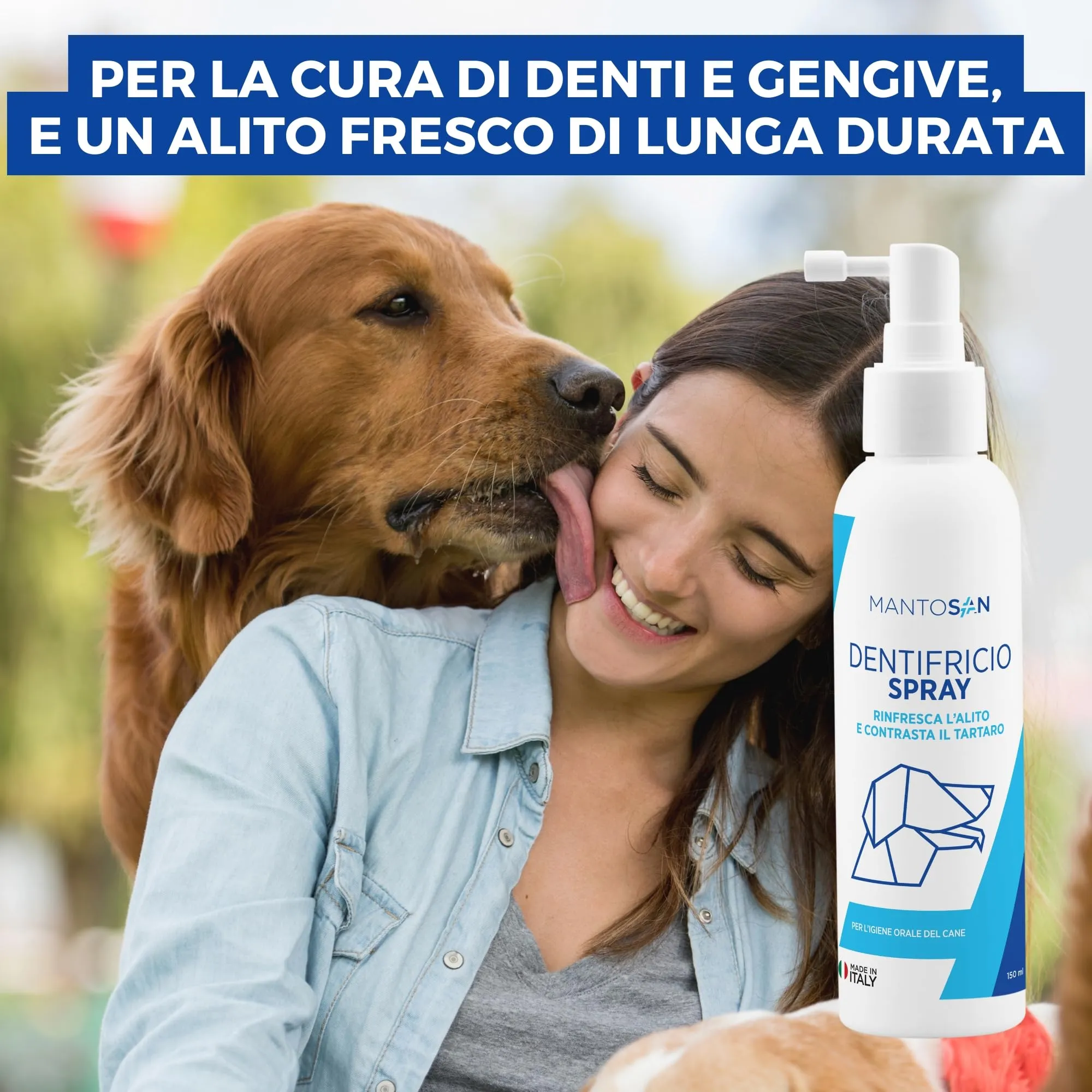 Mantosan Dentifricio Spray per Cani 150ml per Pulizia Denti Gengive Tartaro Alitosi con Clorexidina Olio di Neem Menta Rinfresca Alito Contrasta Tartaro Lenisce Gengive Igiene Orale Senza Risciacquo - immagine 6