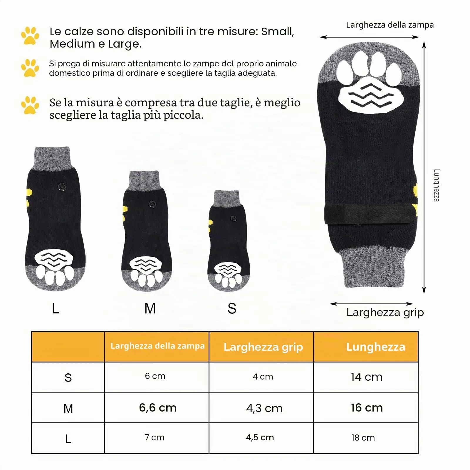 AUAUY Calzini per Cani Antiscivolo, Proteggi Zampe Calzini, Giallo, M - immagine 2