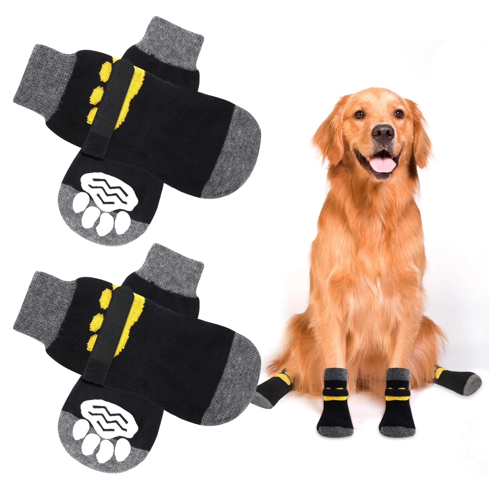 AUAUY -Pet Socks-L Size-Giallo - immagine 1
