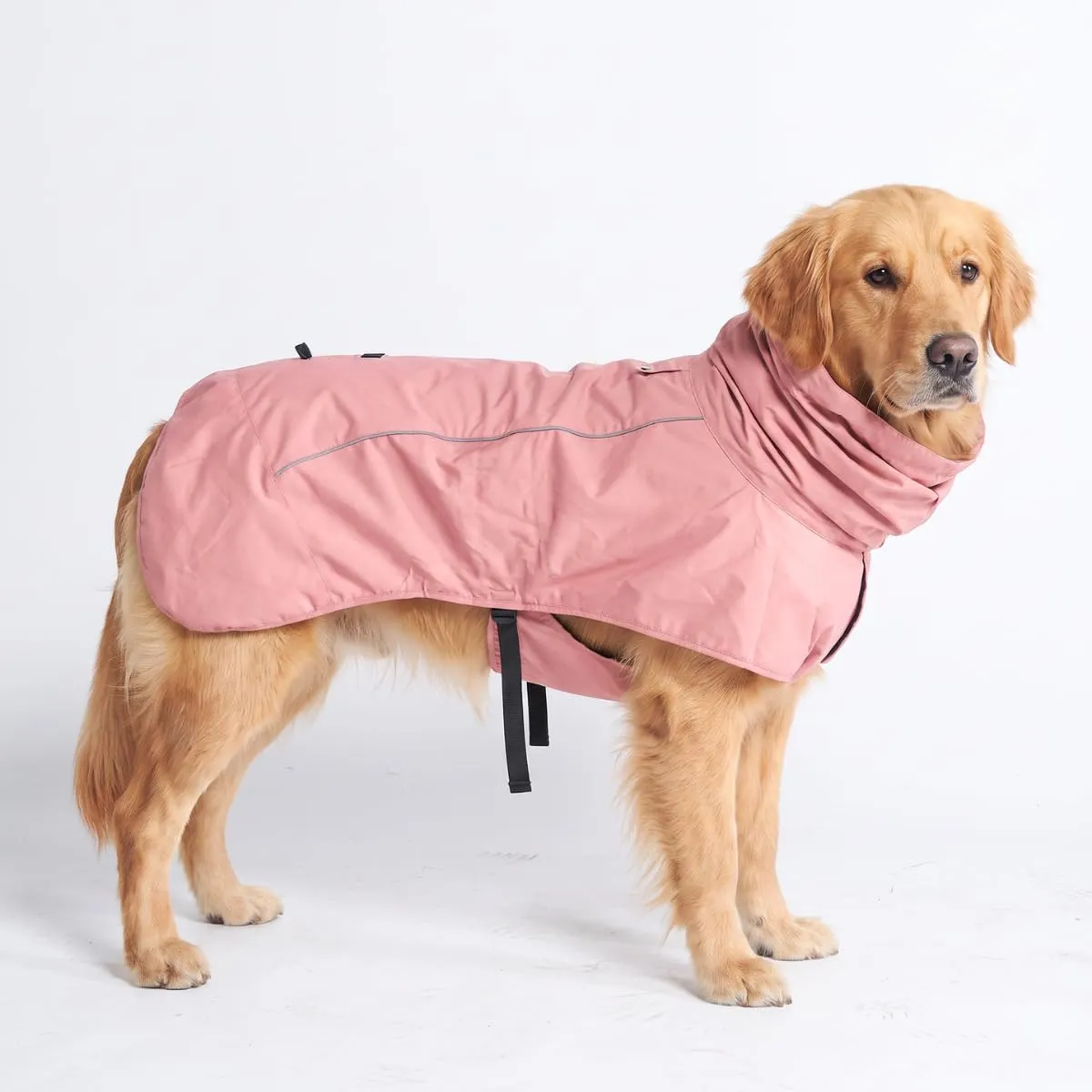 Spark Paws Impermeabile per cani, impermeabile antivento, per cani di taglia piccola, media, grande, extra large, riflettente, traspirante, copertura integrale - rosa mare, 3XL - immagine 1