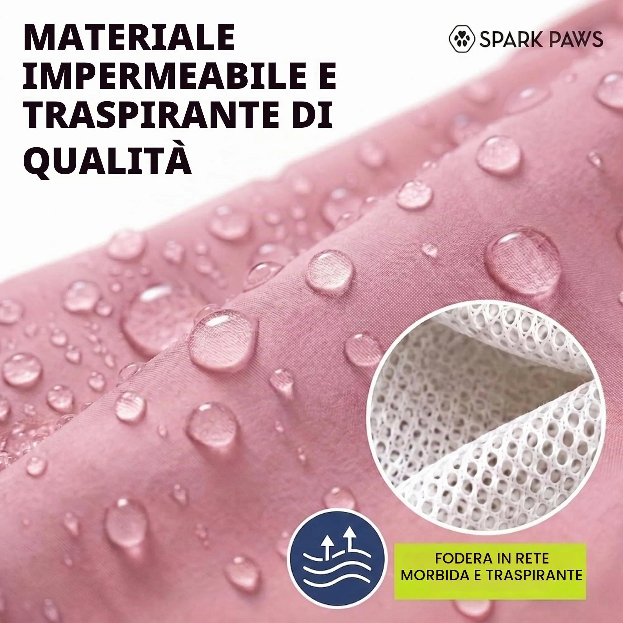 Spark Paws Impermeabile per cani, impermeabile antivento, per cani di taglia piccola, media, grande, extra large, riflettente, traspirante, copertura integrale - rosa mare, 3XL - immagine 6