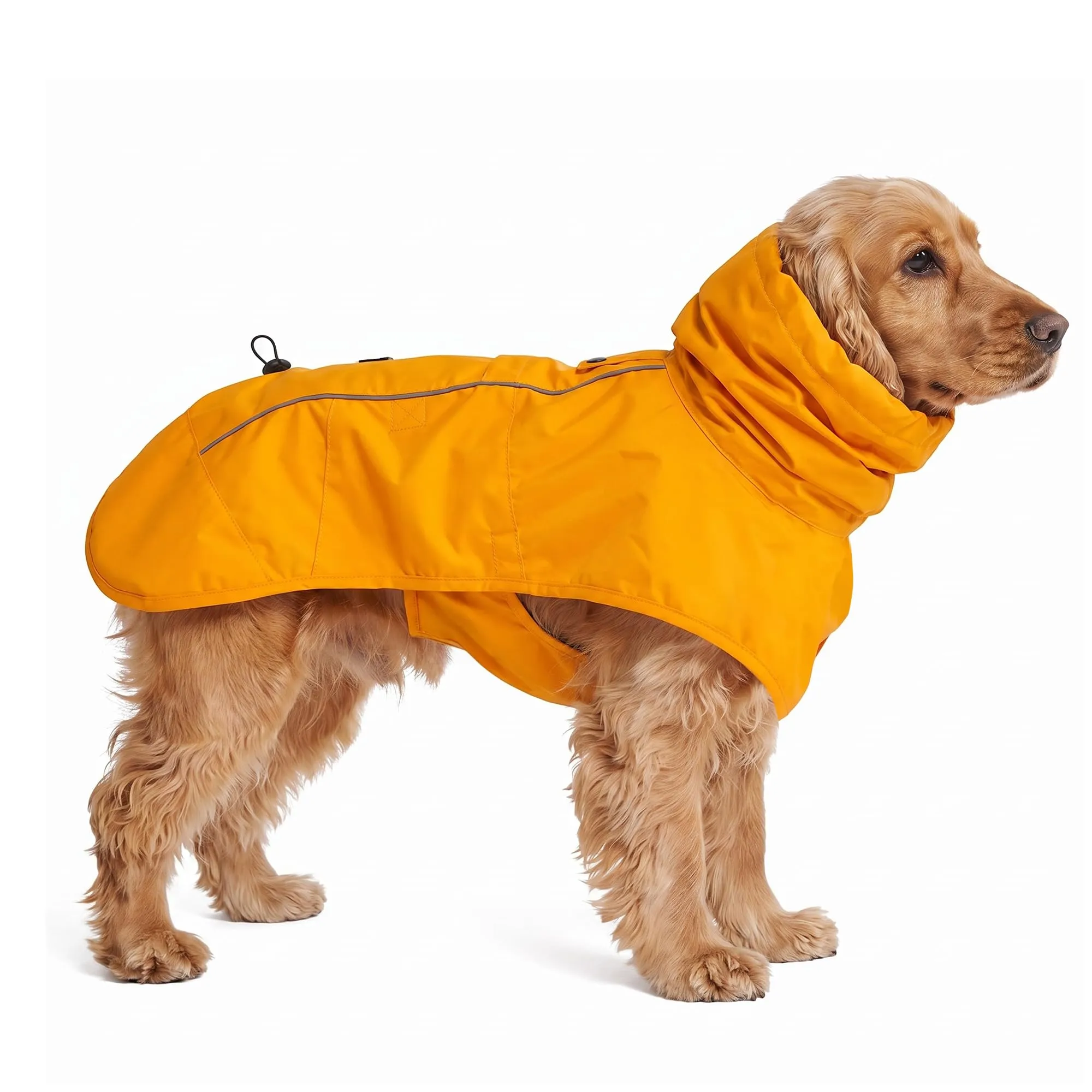 Spark Paws Impermeabile per cani, impermeabile antivento, per cani di taglia piccola, media, grande, extra large, riflettente, traspirante, copertura integrale - giallo senape - L - immagine 1