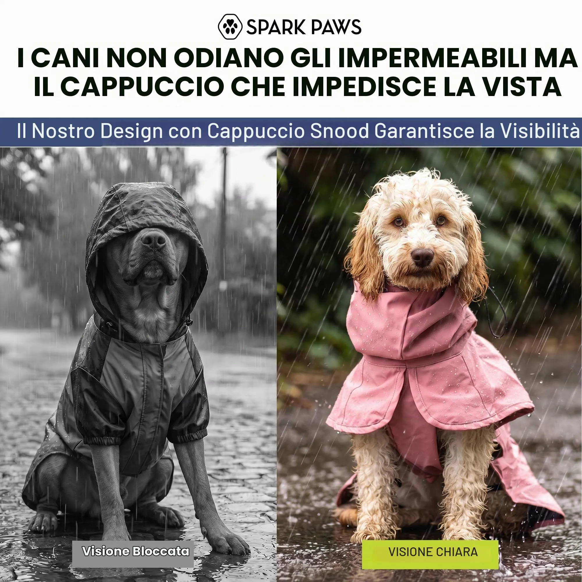Spark Paws Impermeabile per cani, impermeabile antivento, per cani di taglia piccola, media, grande, extra large, riflettente e traspirante, copertura integrale - rosa mare, 4XL - immagine 3