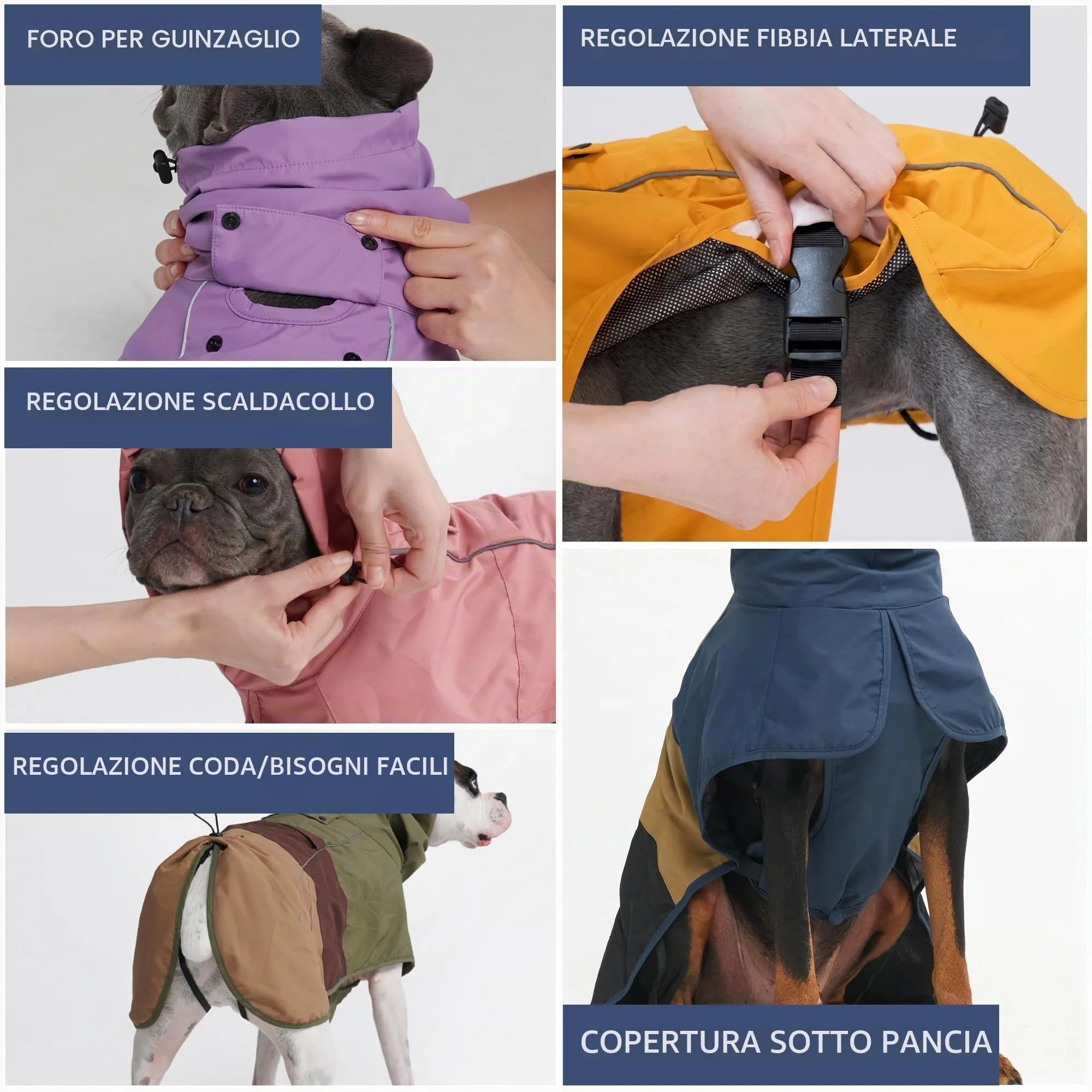 Spark Paws - Impermeabile per cani con cappuccio, giacca antipioggia per cani di taglia piccola, media e grande, riflettente e traspirante a copertura completa - Verde Marrone Tan, 4XL - immagine 5