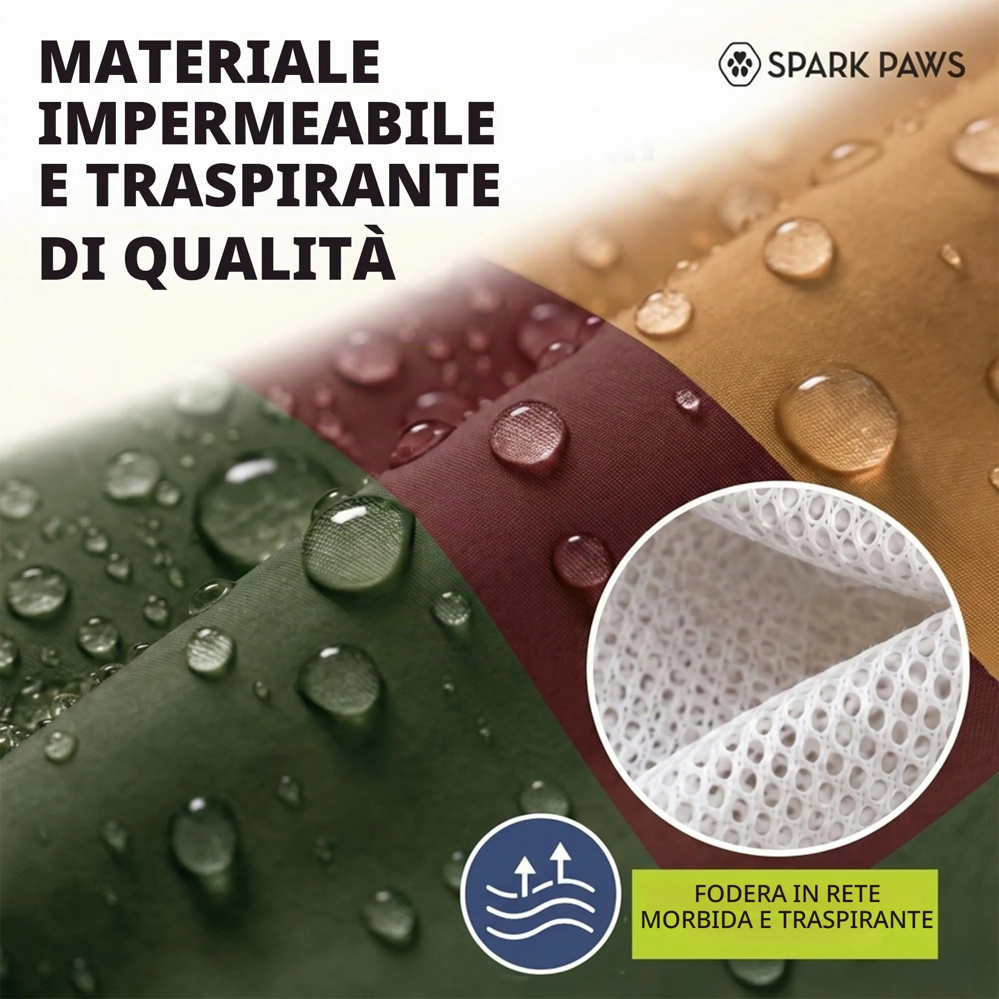 Spark Paws - Impermeabile per cani con cappuccio, giacca antipioggia per cani di taglia piccola, media e grande, riflettente e traspirante a copertura completa - Verde Marrone Tan, 4XL - immagine 6