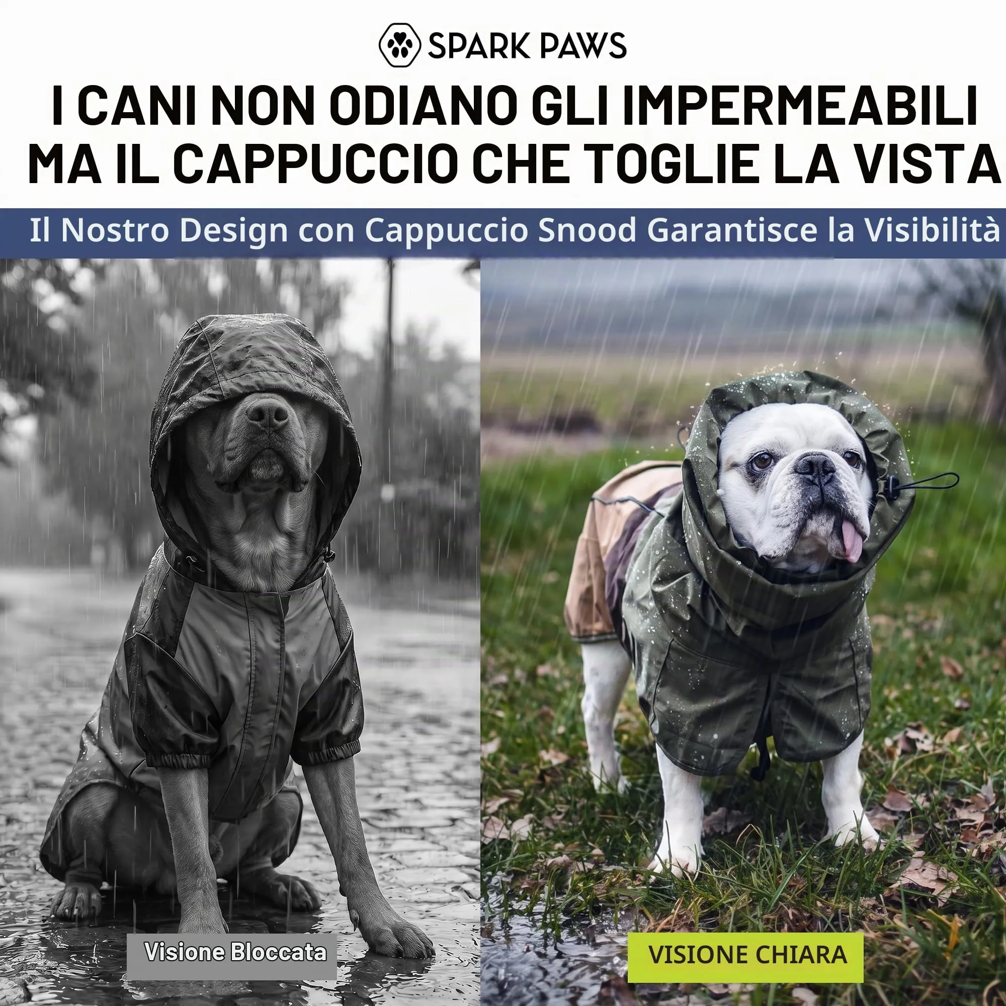 Spark Paws Impermeabile per cani, impermeabile antivento, per cani di taglia piccola, media, grande, XL, riflettente e traspirante, copertura integrale - verde marrone chiaro, 2XL - immagine 3
