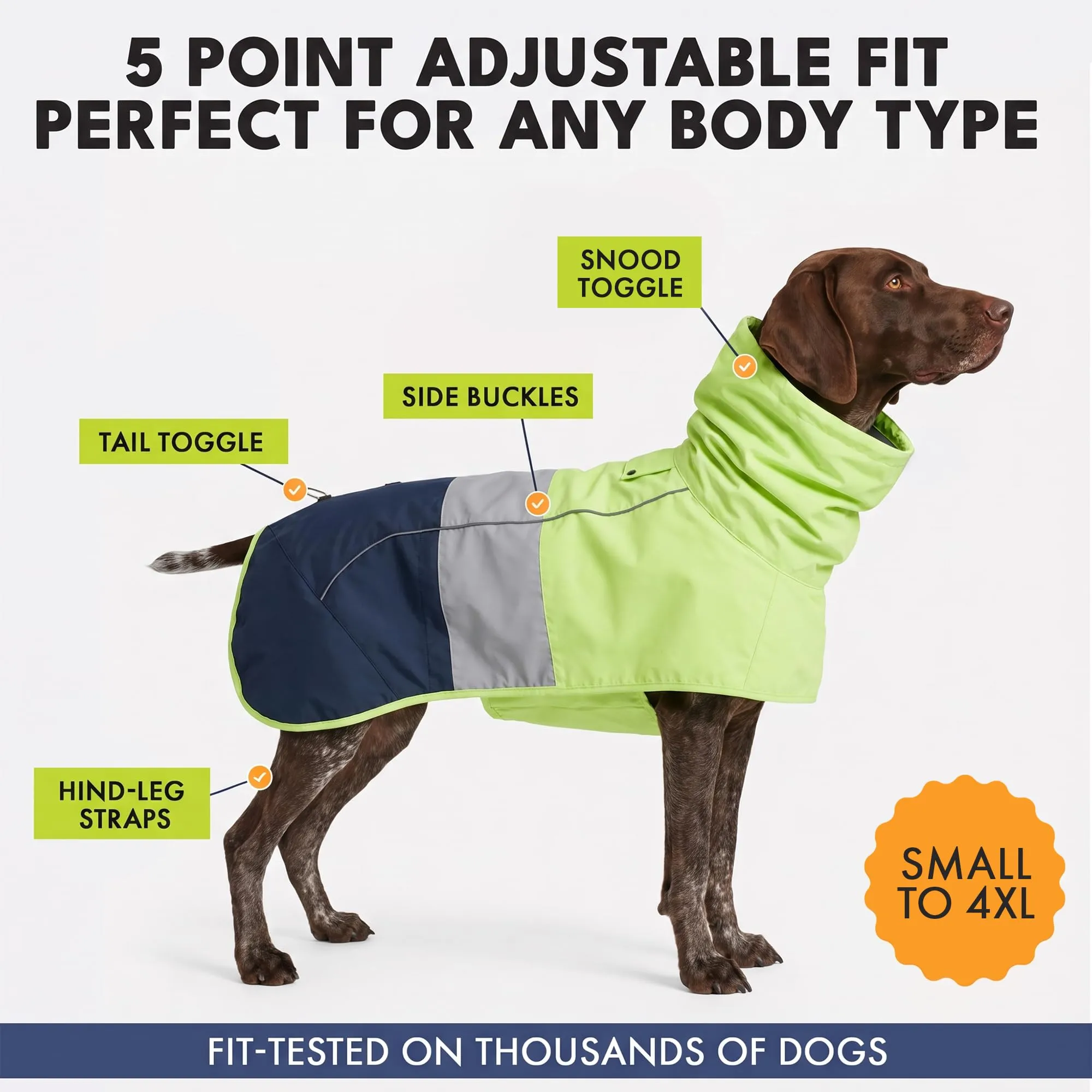 Spark Paws Impermeabile per cani, impermeabile con cappuccio - immagine 4