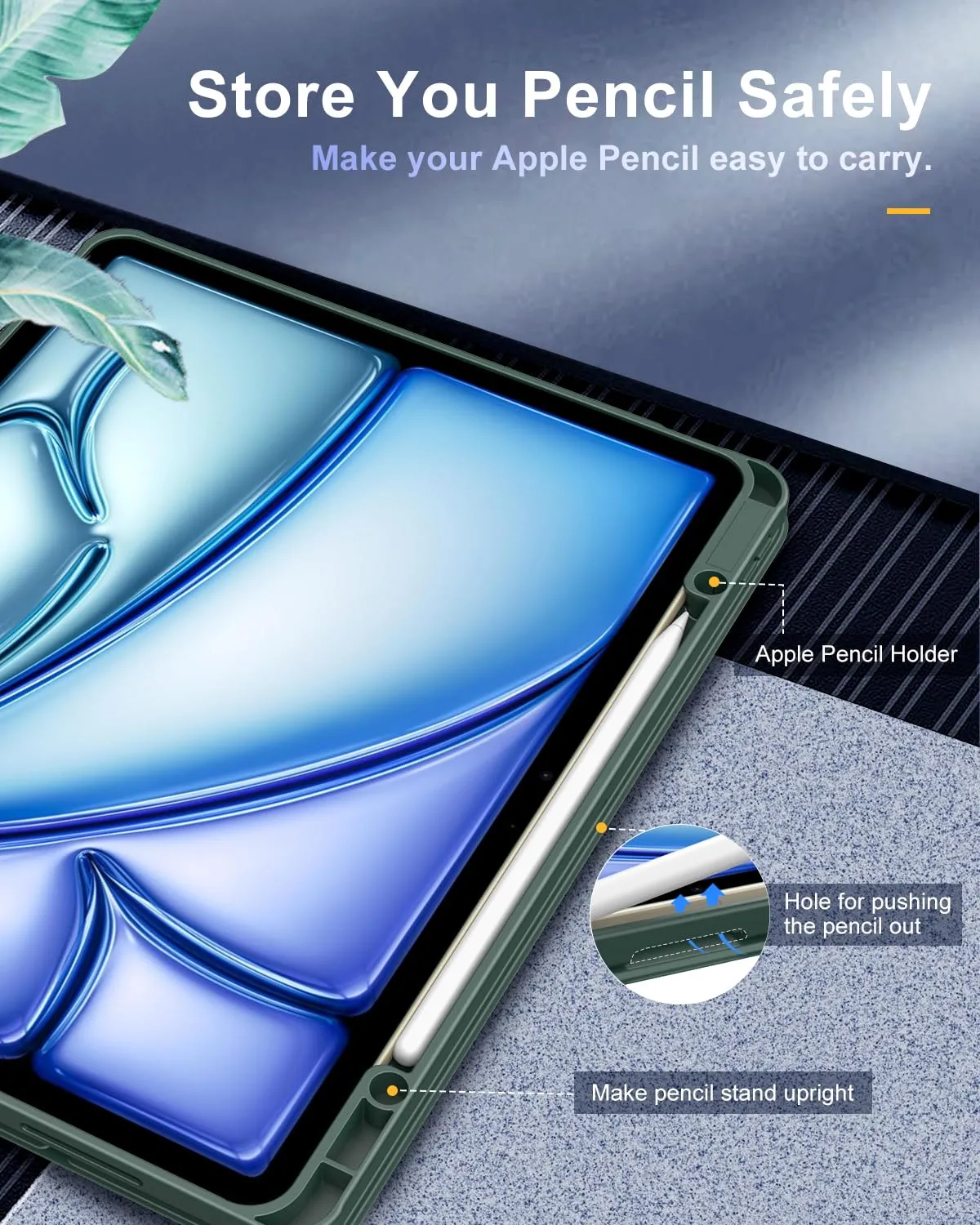 TiMOVO Cover per iPad Air 13 Pollici M4/M3/M2, Verde notte - immagine 8