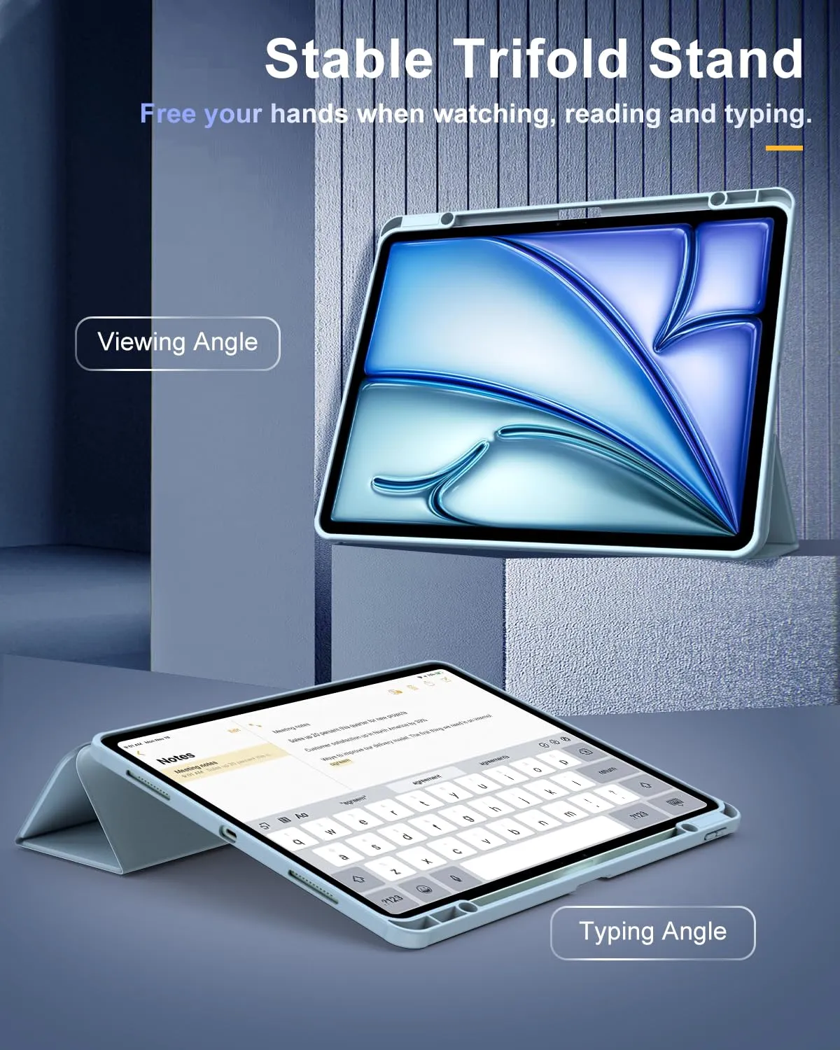 TiMOVO Cover per iPad Air 13 Pollici M4/M3/M2, Cielo Blu - immagine 4