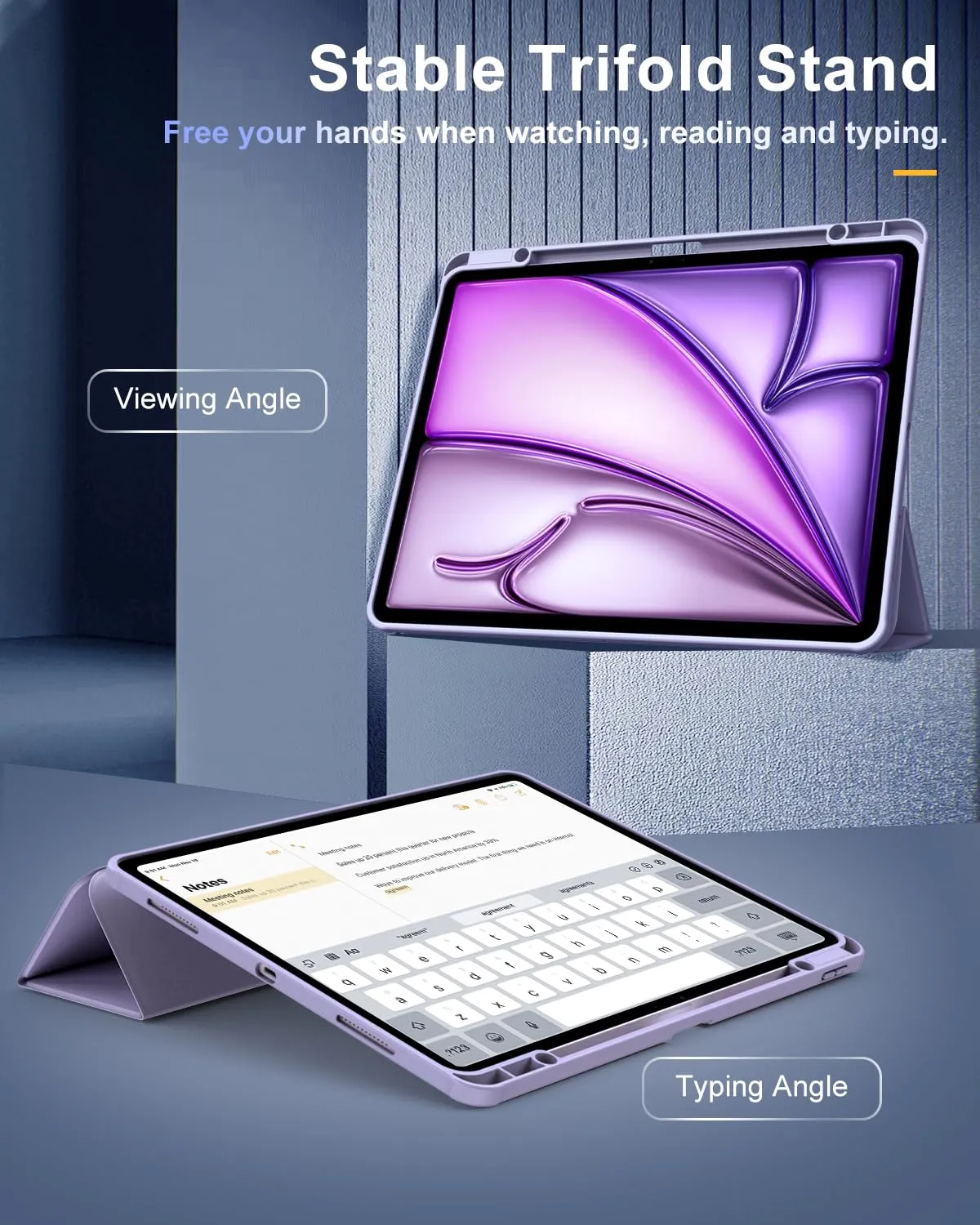 TiMOVO Cover per iPad Air 13 Pollici M4/M3/M2, Taro Viola - immagine 4