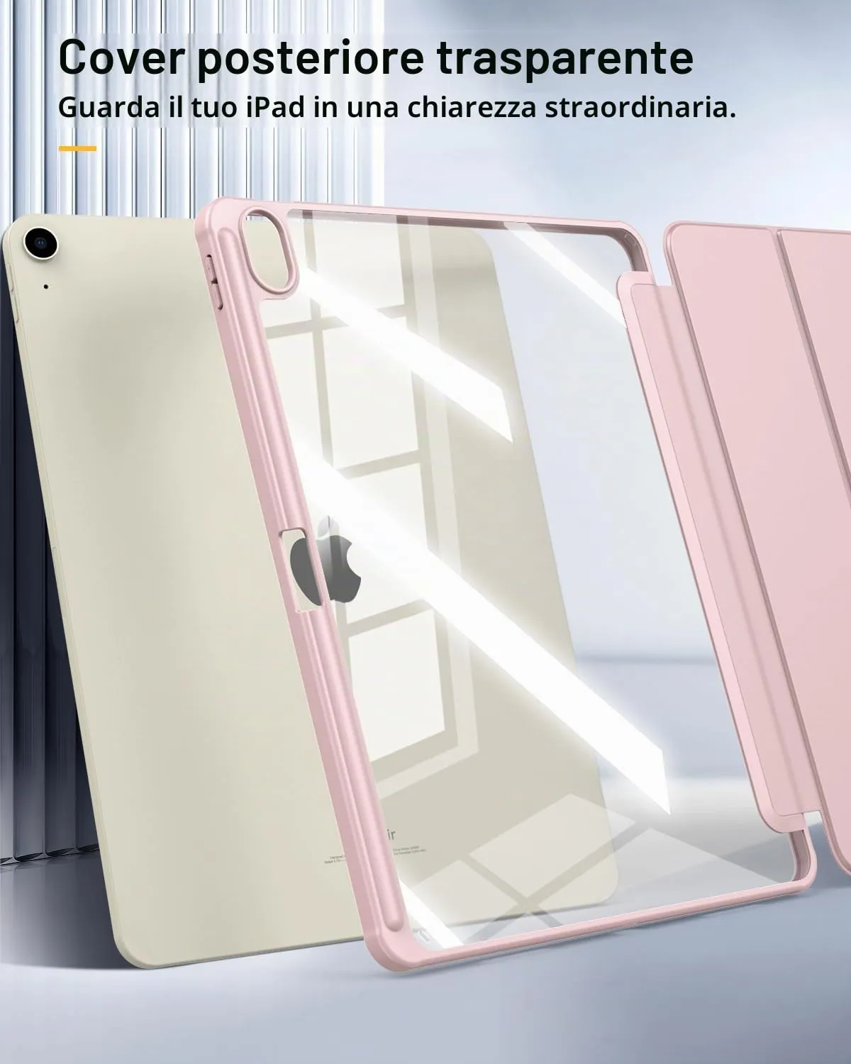 TiMOVO Cover per iPad Air 13 Pollici M4/M3/M2,Rosa Trasparente - immagine 6