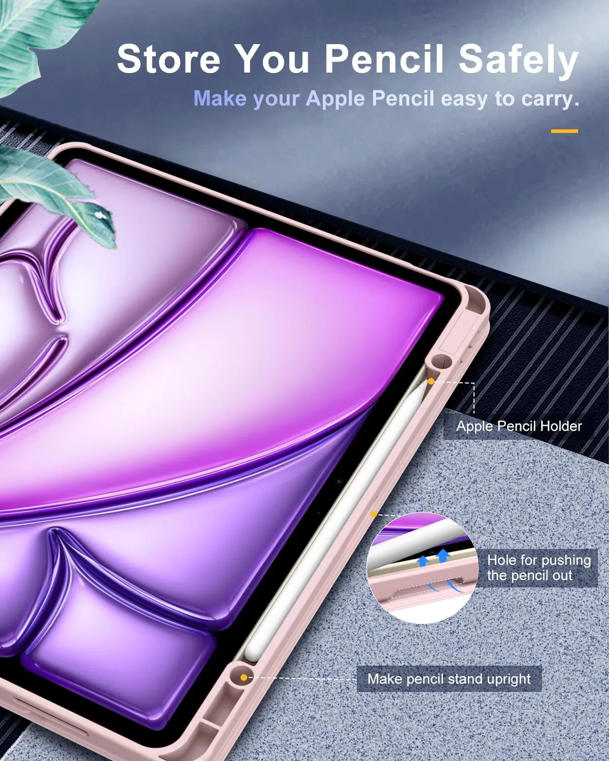 TiMOVO Cover per iPad Air 13 Pollici M4/M3/M2,Rosa Trasparente - immagine 8