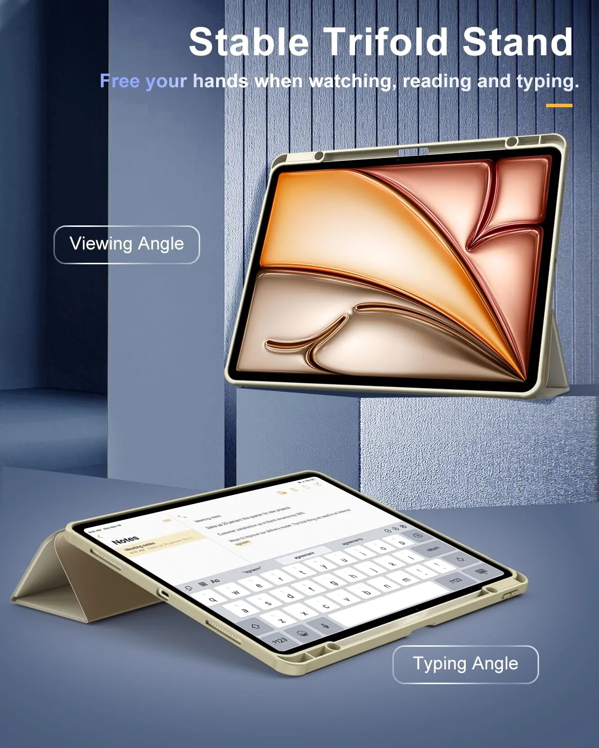 TiMOVO Cover per iPad Air 13 Pollici M4/M3/M2, Oro Champagne - immagine 4