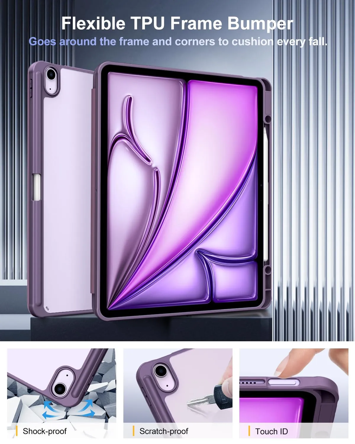 TiMOVO Cover per iPad Air 13 Pollici M4/M3/M2, Viola Profondo - immagine 3