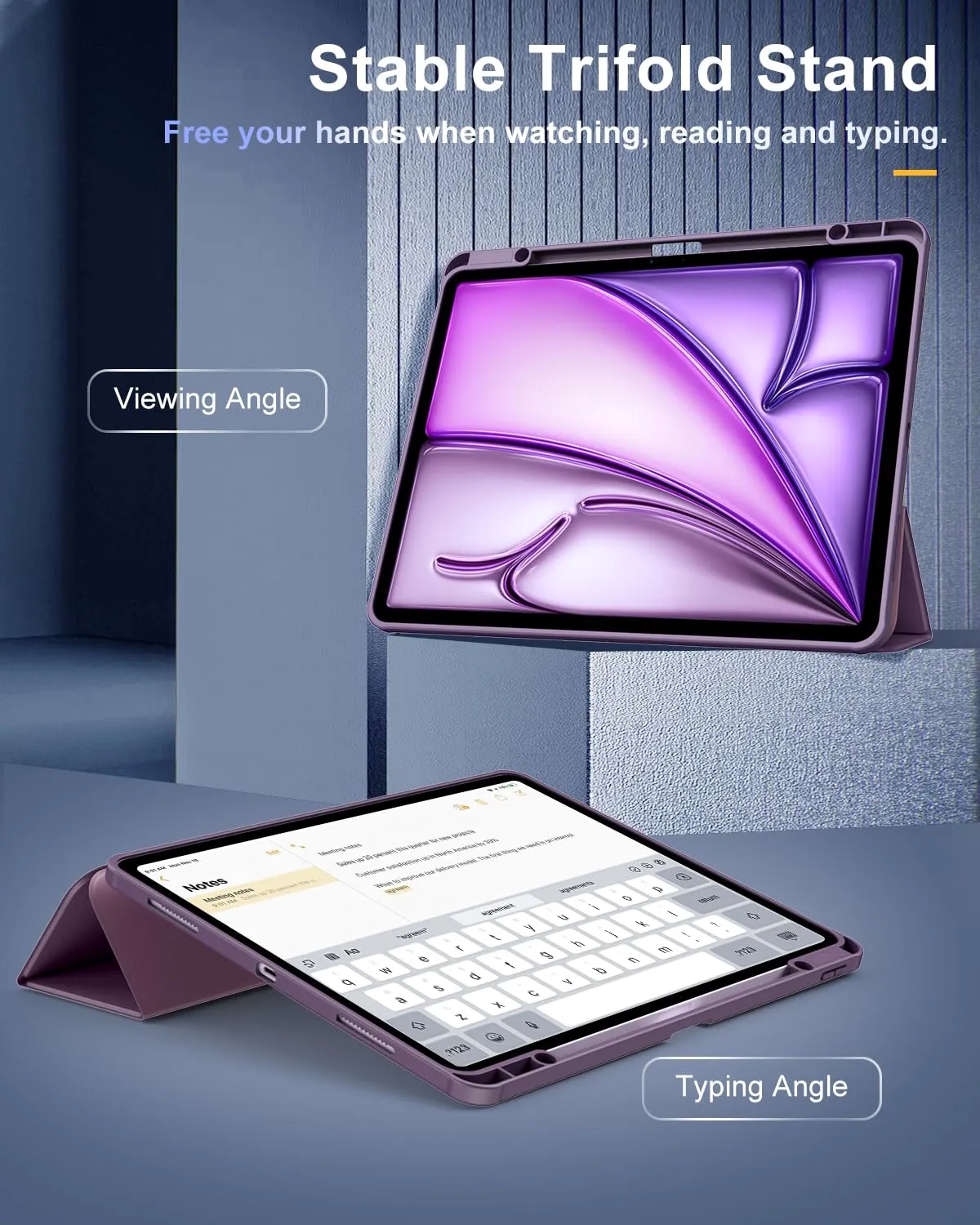 TiMOVO Cover per iPad Air 13 Pollici M4/M3/M2, Viola Profondo - immagine 4