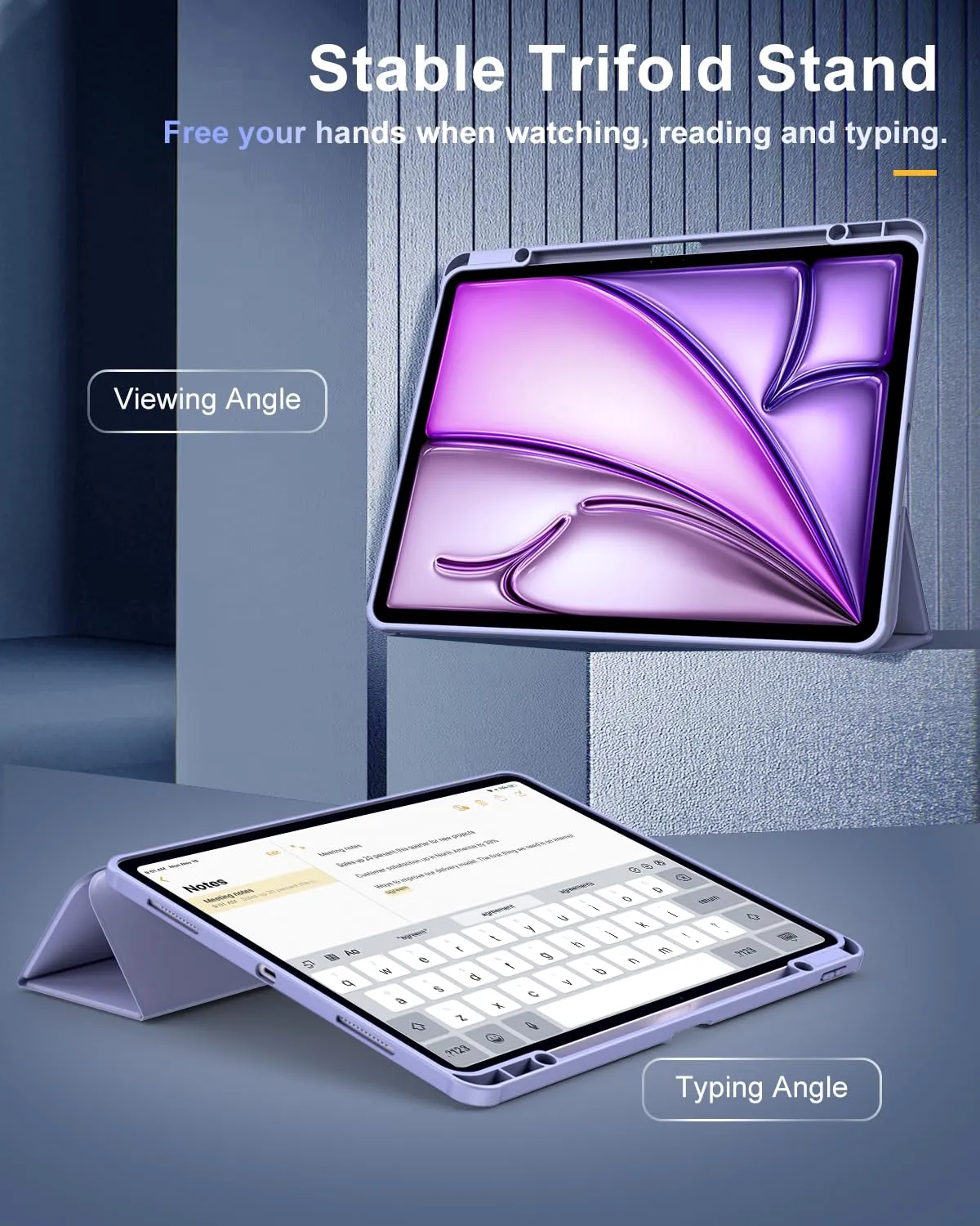 TiMOVO Cover per iPad Air 13 Pollici M4/M3/M2, Lavanda Viola - immagine 4