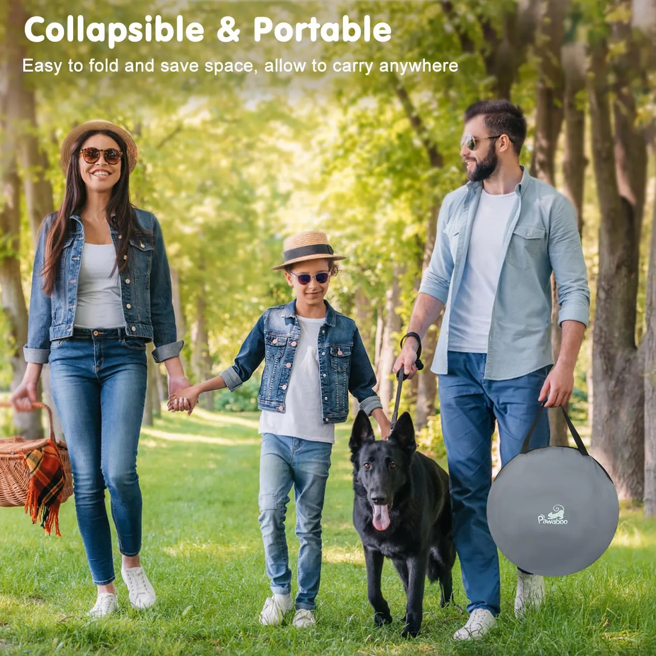Pawaboo Recinto Portatile per Cani in Tessuto Oxford 600D, Grigio - immagine 7