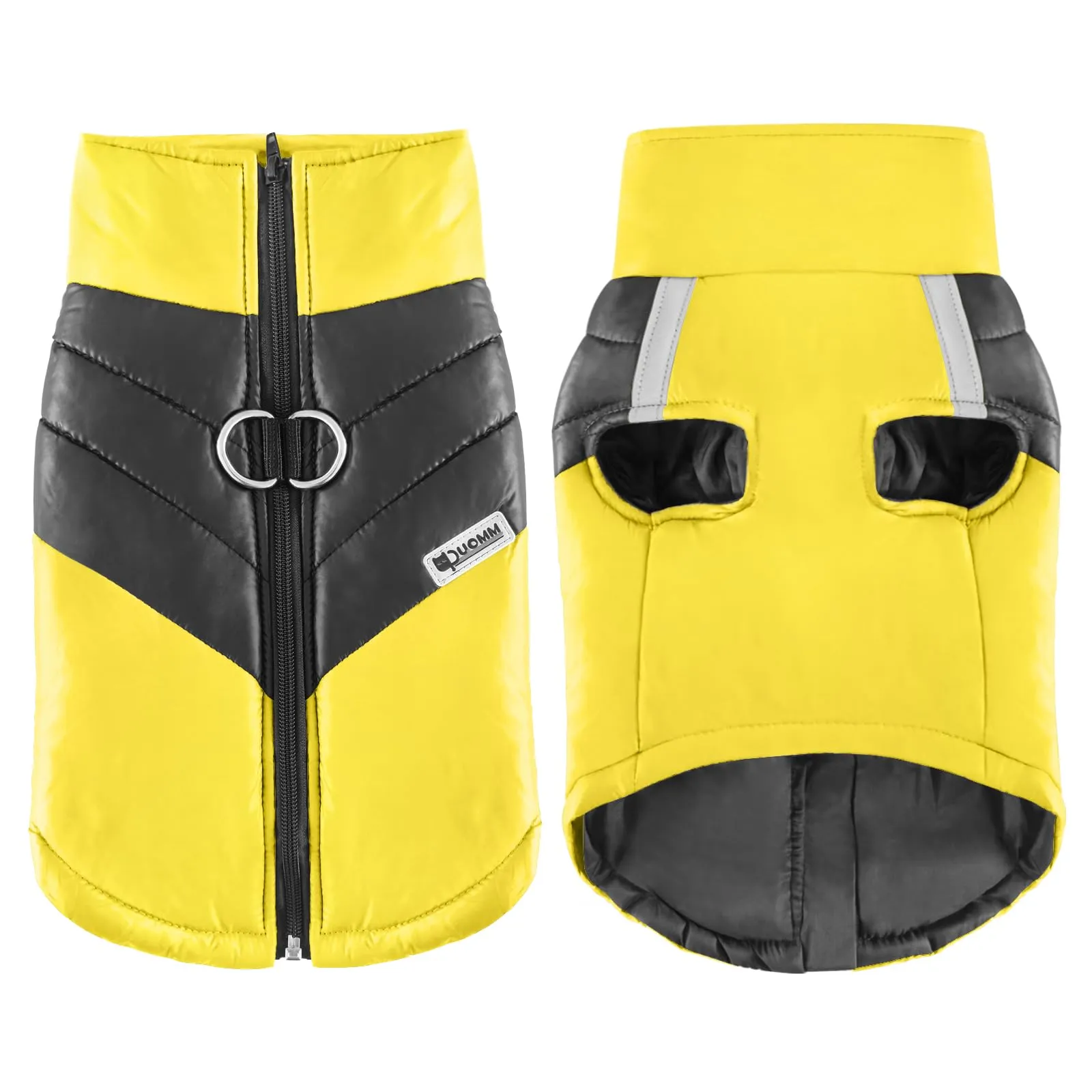 Idepet Cappottino invernale impermeabile, per cane/gatto taglia piccola, media e grande, S M L XL XXL 3XL 4XL 5XL (Giallo, M) - immagine 1
