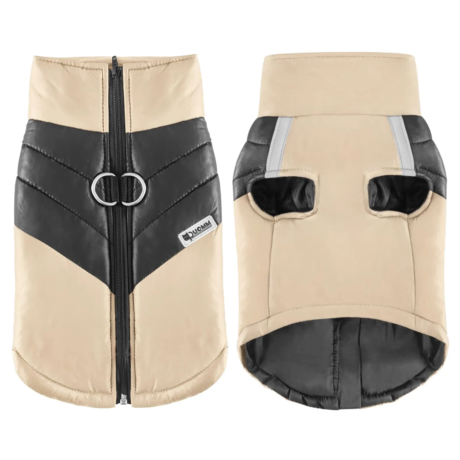 Idepet Cappottino invernale impermeabile, per cane/gatto taglia piccola, media e grande, S M L XL XXL 3XL 4XL 5XL (Khaki, M) - immagine 1