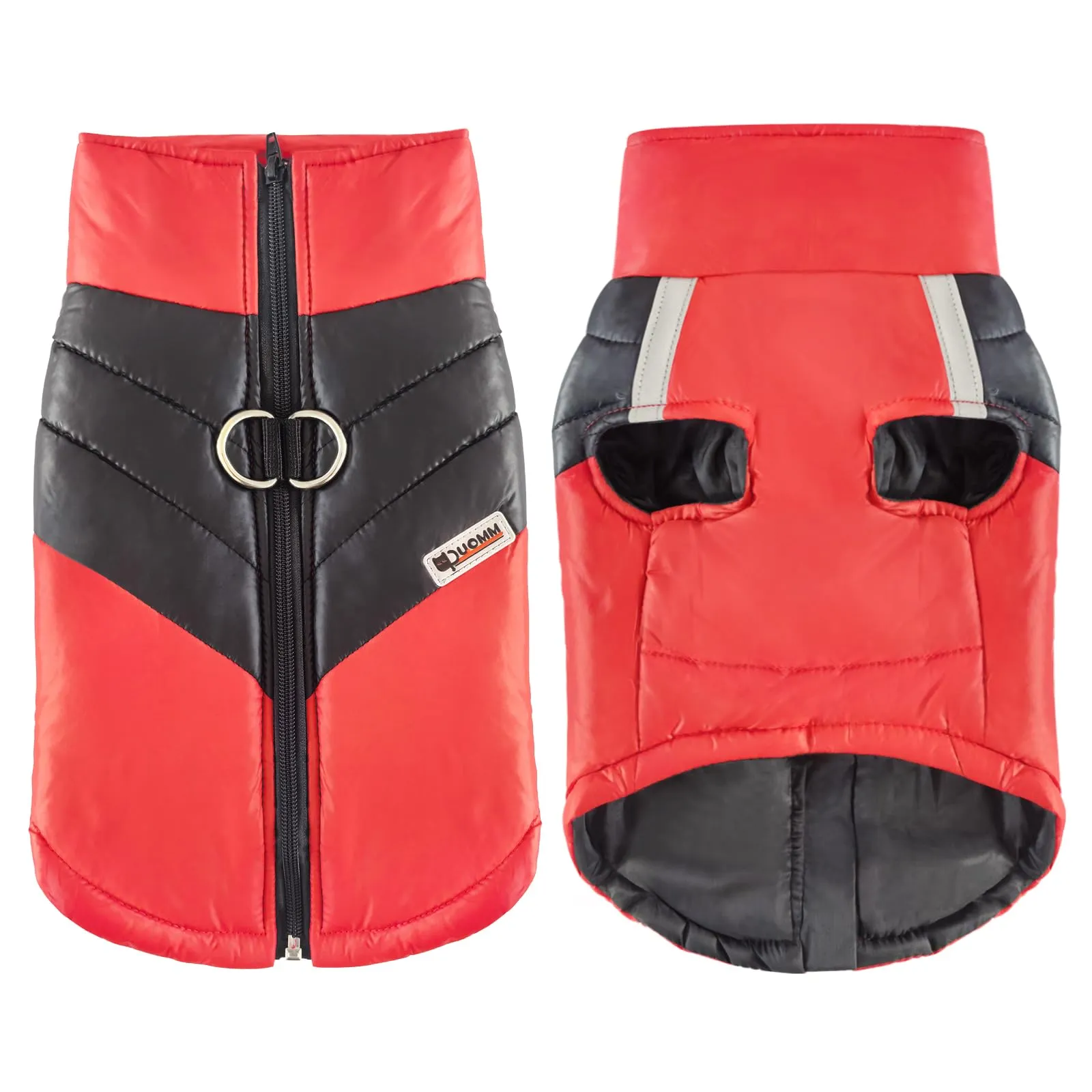 Idepet Cappottino invernale impermeabile, per cane/gatto taglia piccola, media e grande, S M L XL XXL 3XL 4XL 5XL (Rosso chiaro, 2XL) - immagine 1