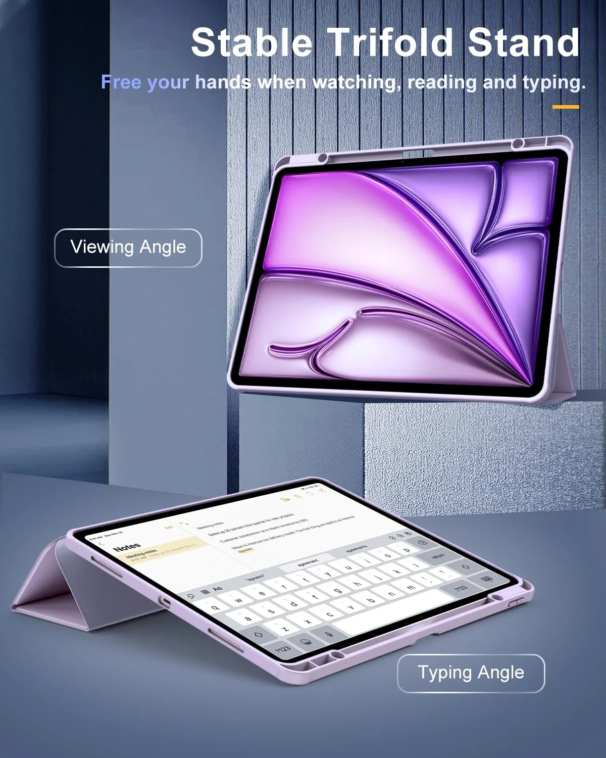 TiMOVO Cover per iPad Air 13 Pollici M4/M3/M2, Viola Chiaro - immagine 4