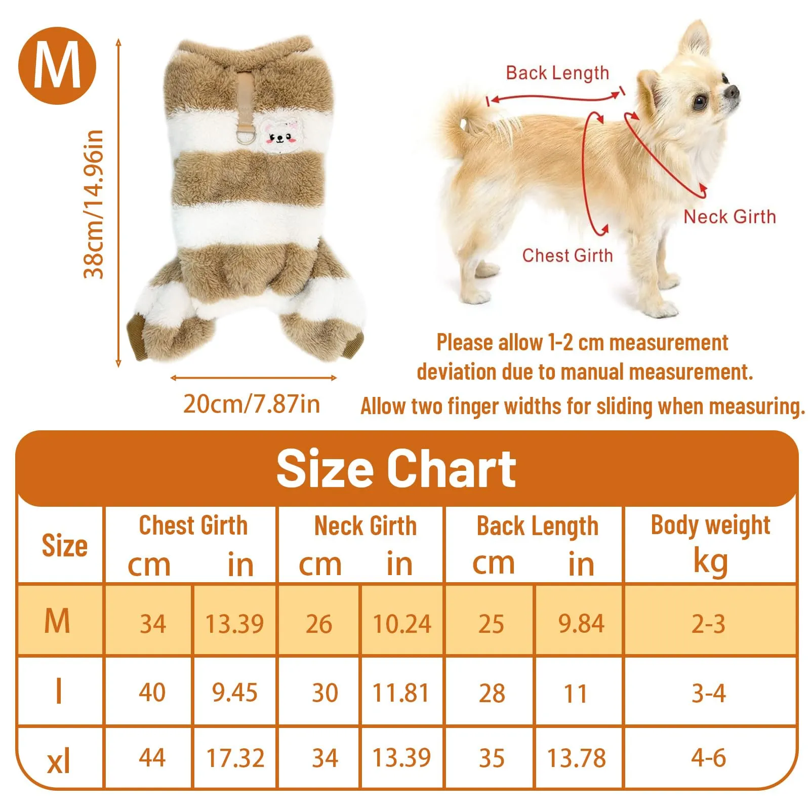 Maglione Cane Taglia Piccola, yisight Maglione a Righe Cane, Vestiti per Cani Piccoli, Vestiti in Pile Cani, 4 Gambe, Vestiti Caldi perr Animali Domestici, Antivento per Esterno (Kaki strisce, M) - immagine 2