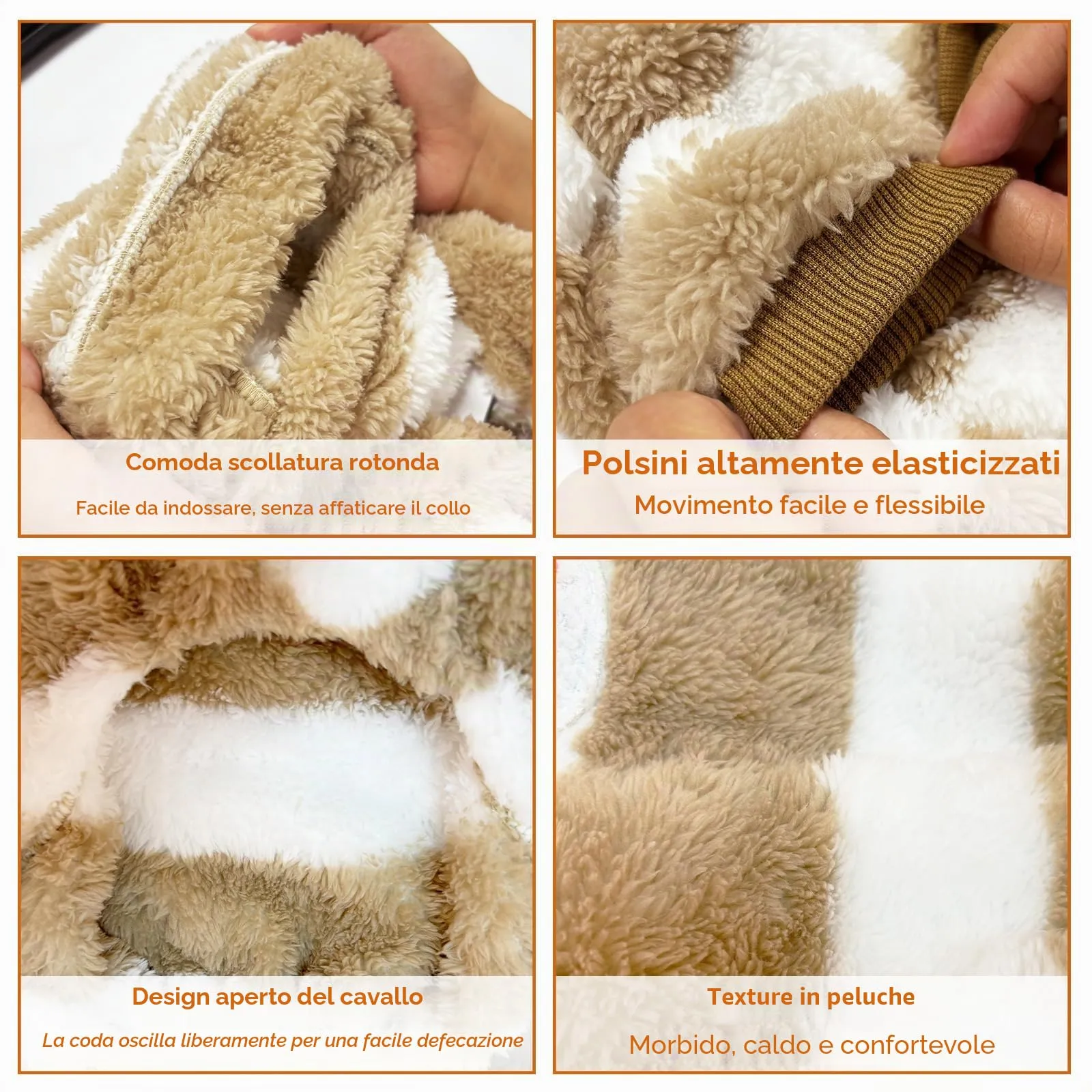 Maglione Cane Taglia Piccola, yisight Maglione a Righe Cane, Vestiti per Cani Piccoli, Vestiti in Pile Cani, 4 Gambe, Vestiti Caldi perr Animali Domestici, Antivento per Esterno (Kaki strisce, L) - immagine 4