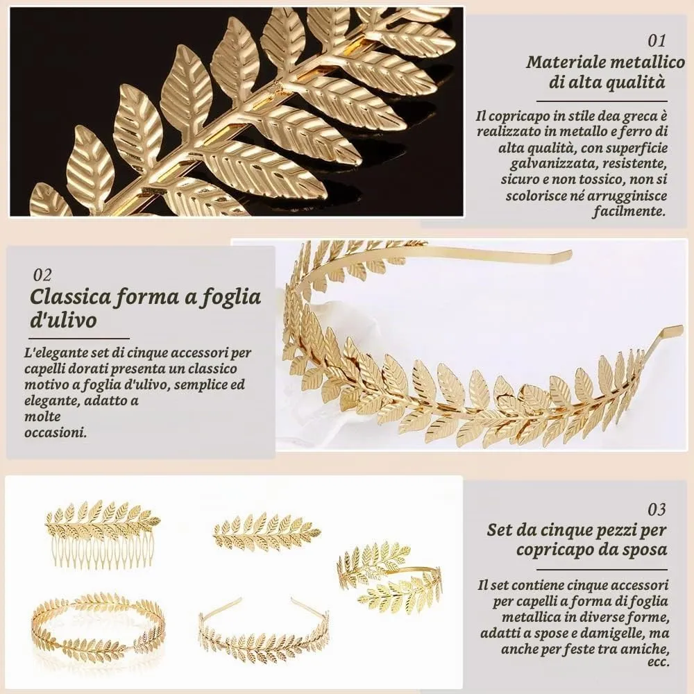 4 Pcs Accessori Dea Greca Lega di Alta Qualità Accessori Costume dea Greca - immagine 3