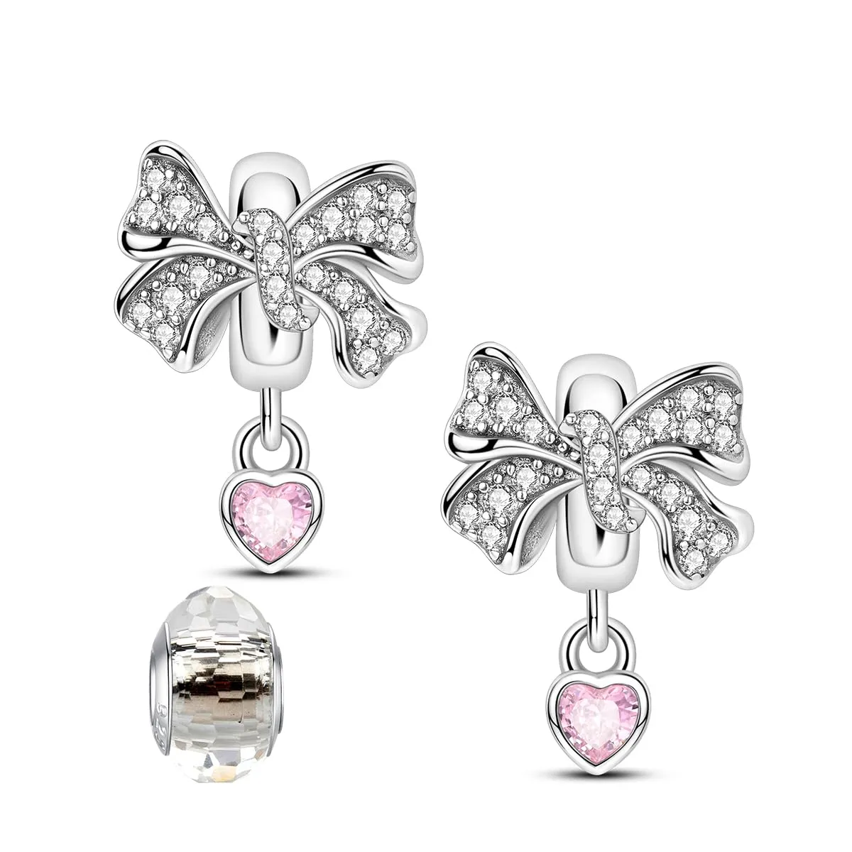 LNQOBU Clip/Stopper Charms per Bracciale Argento 925 Pave Cubic Zirconia Bead Stella Luna Farfalla Blu Gioielli Regalo per Donna - immagine 1