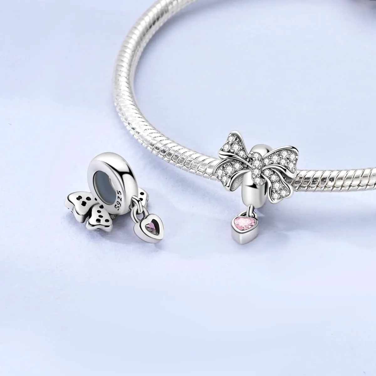 LNQOBU Clip/Stopper Charms per Bracciale Argento 925 Pave Cubic Zirconia Bead Stella Luna Farfalla Blu Gioielli Regalo per Donna - immagine 2
