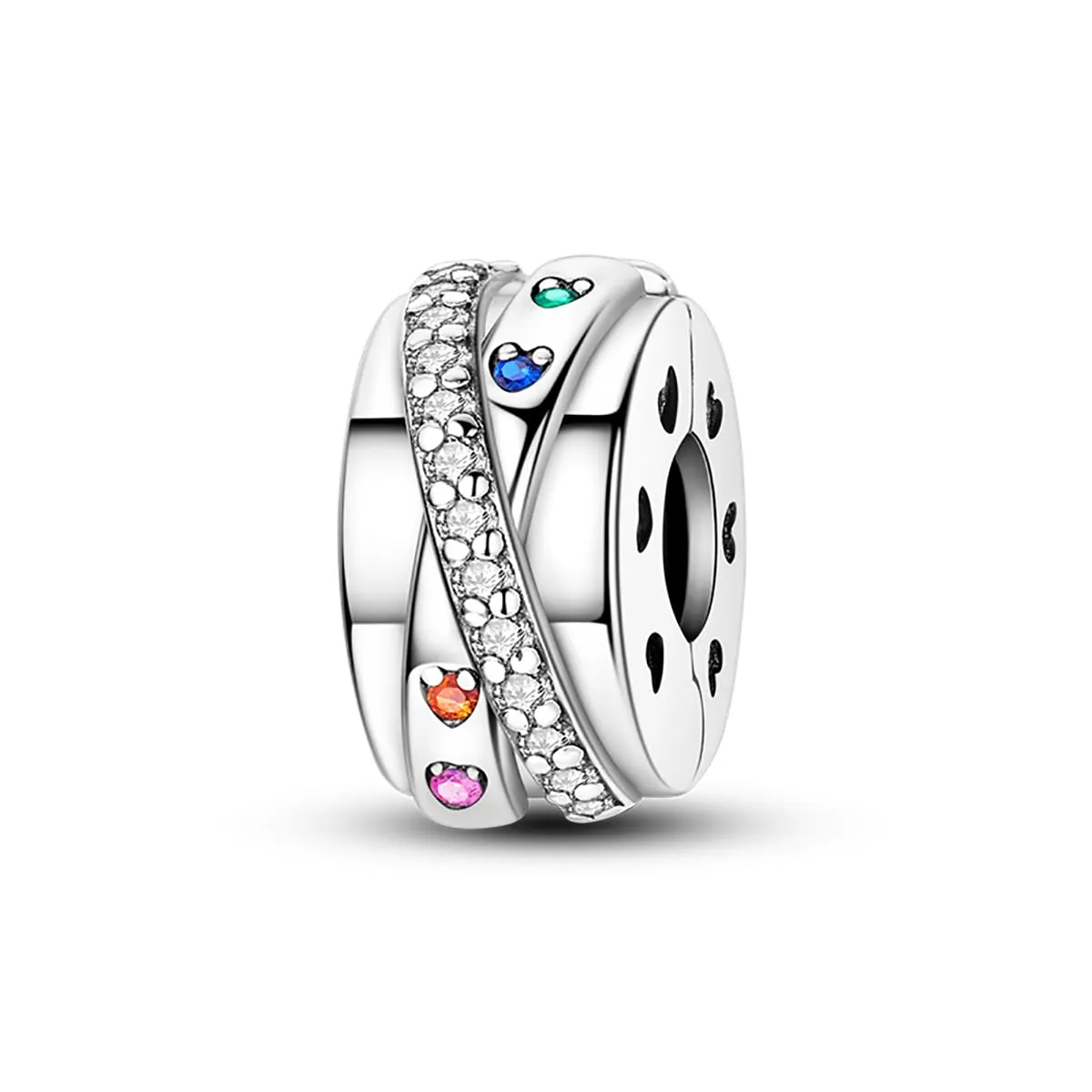 LNQOBU Clip/Stopper Charms per Bracciale Argento 925 Pave Cubic Zirconia Bead Stella Luna Farfalla Blu Gioielli Regalo per Donna - immagine 4