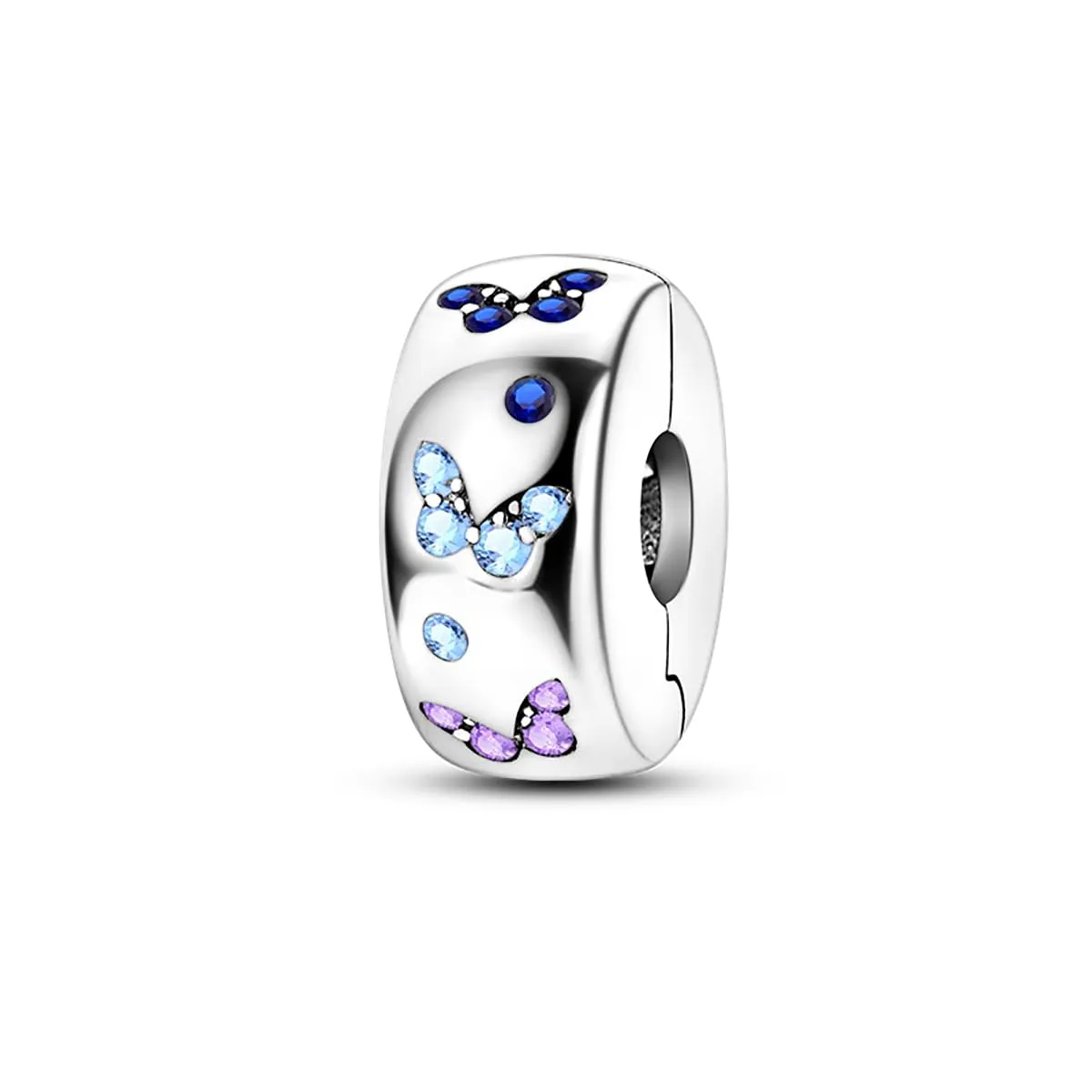 LNQOBU Clip/Stopper Charms per Bracciale Argento 925 Pave Cubic Zirconia Bead Stella Luna Farfalla Blu Gioielli Regalo per Donna - immagine 4