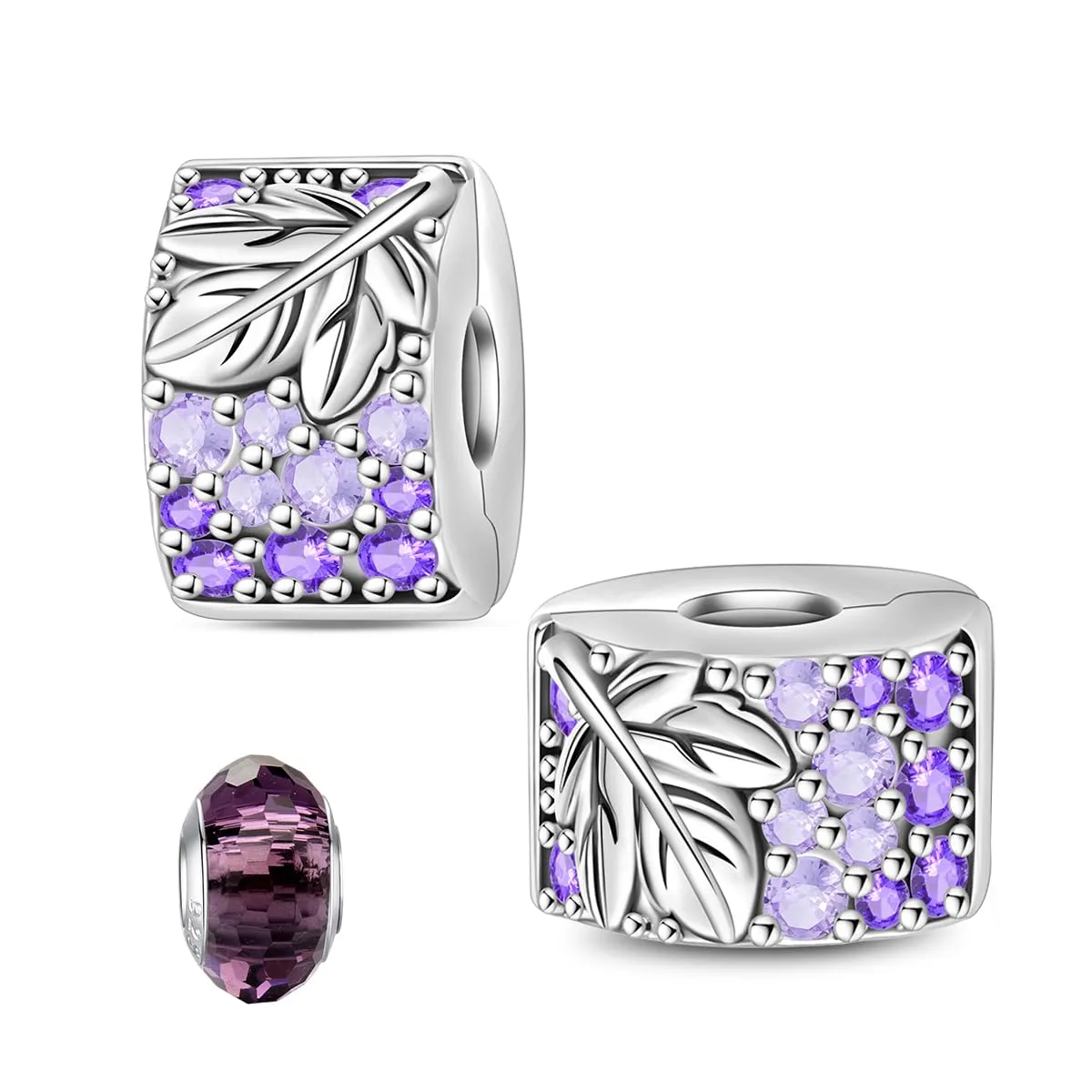 LNQOBU Clip/Stopper Charms per Bracciale Argento 925 Pave Cubic Zirconia Bead Stella Luna Farfalla Blu Gioielli Regalo per Donna - immagine 1